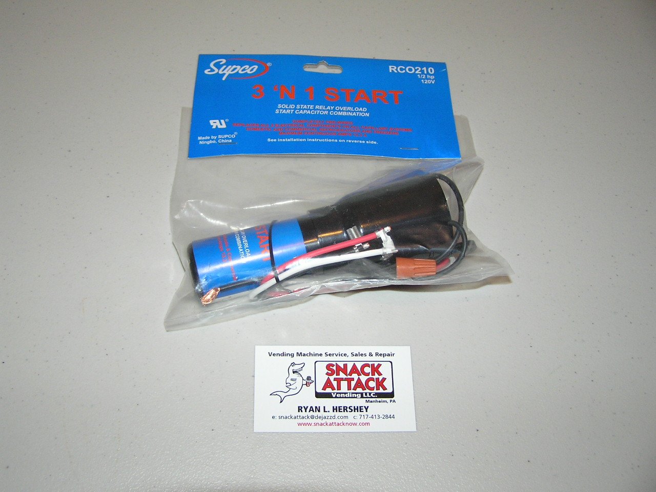 DIXIE NARCO BEV MAX & AMS - Compressor 3 n' 1 Start Capacitor, Relay & Overload 1/2HP (RCO210) /!