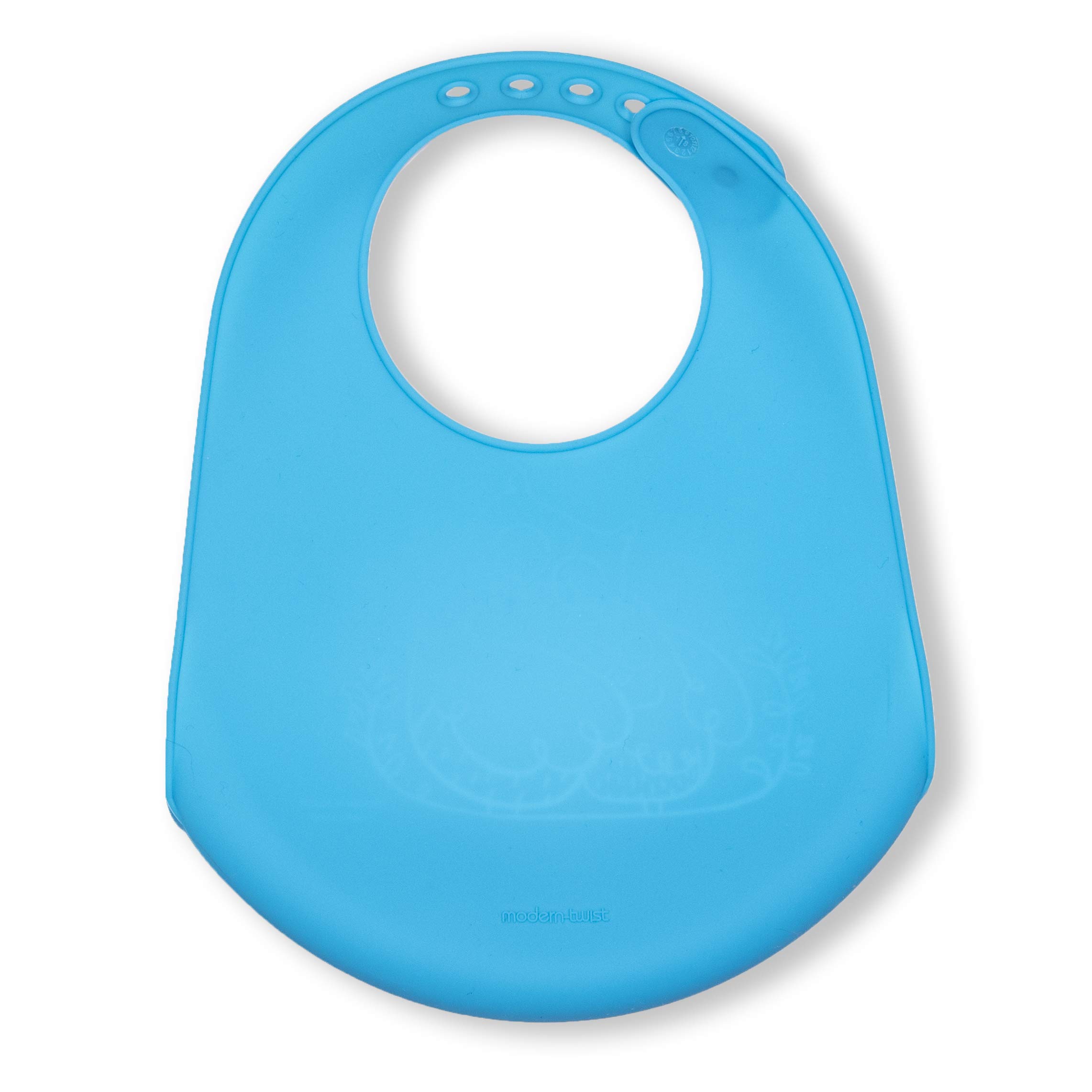 modern-twist Eimer-Bib 100% lebensmittelechtes Silikon, wasserdicht und wiederverwendbar, Eulen - Electric Blue