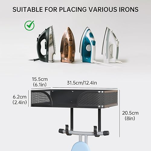 Miniatura 4 de Soporte de pared para tabla de planchar, colgador de metal para tabla de planchar, soporte de hierro y hierro en forma de TV, decoración de cuarto