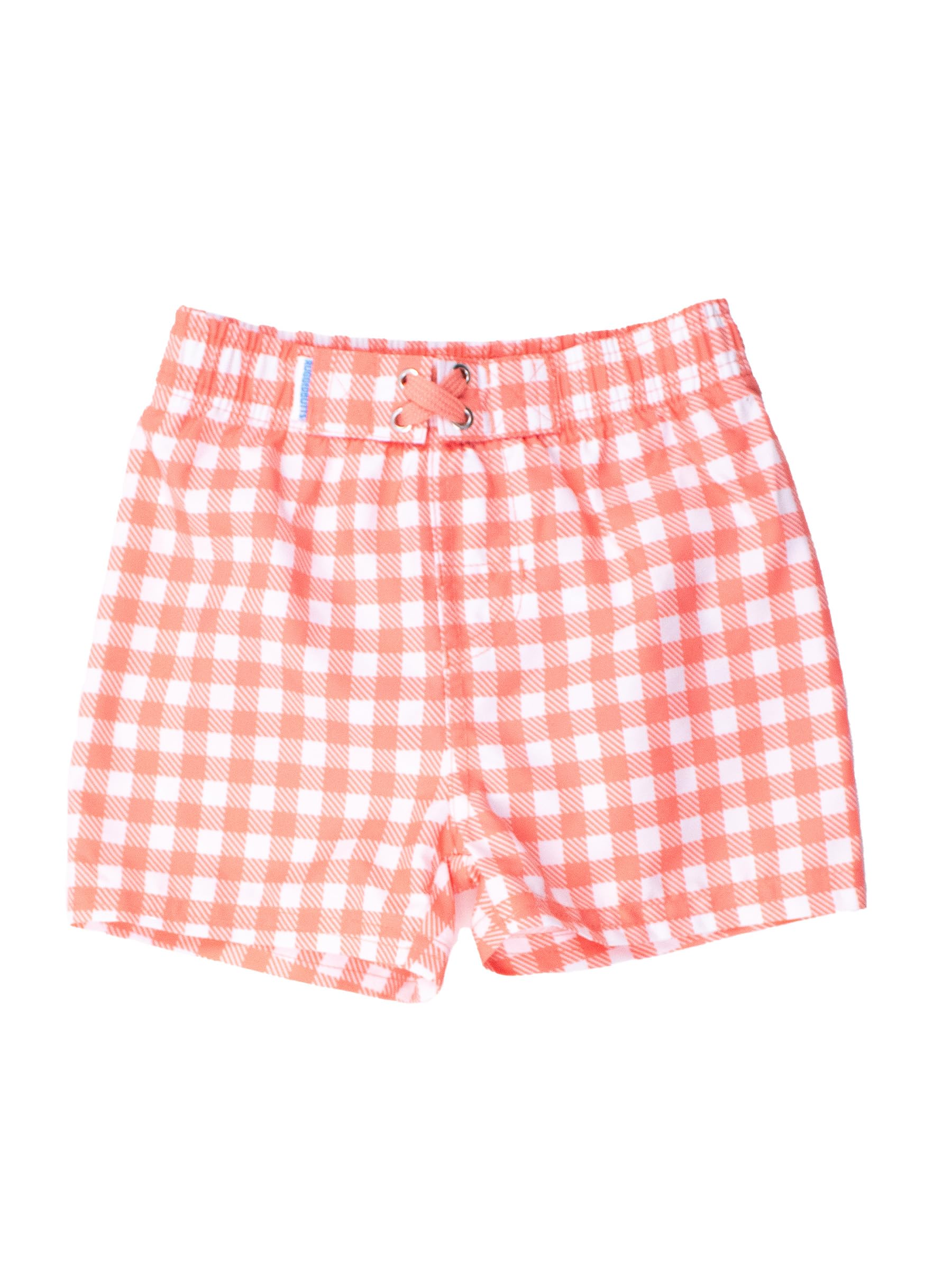 RUGGEDBUTTS Boys UPF50+ Sun Protection Gingham Swim Trunks
