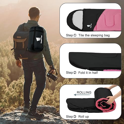 Miniatura 5 de GEERTOP Saco de dormir para mochilero para camping, sacos de dormir ligeros para adultos y niños, verano, cálido, frío, senderismo, viajes