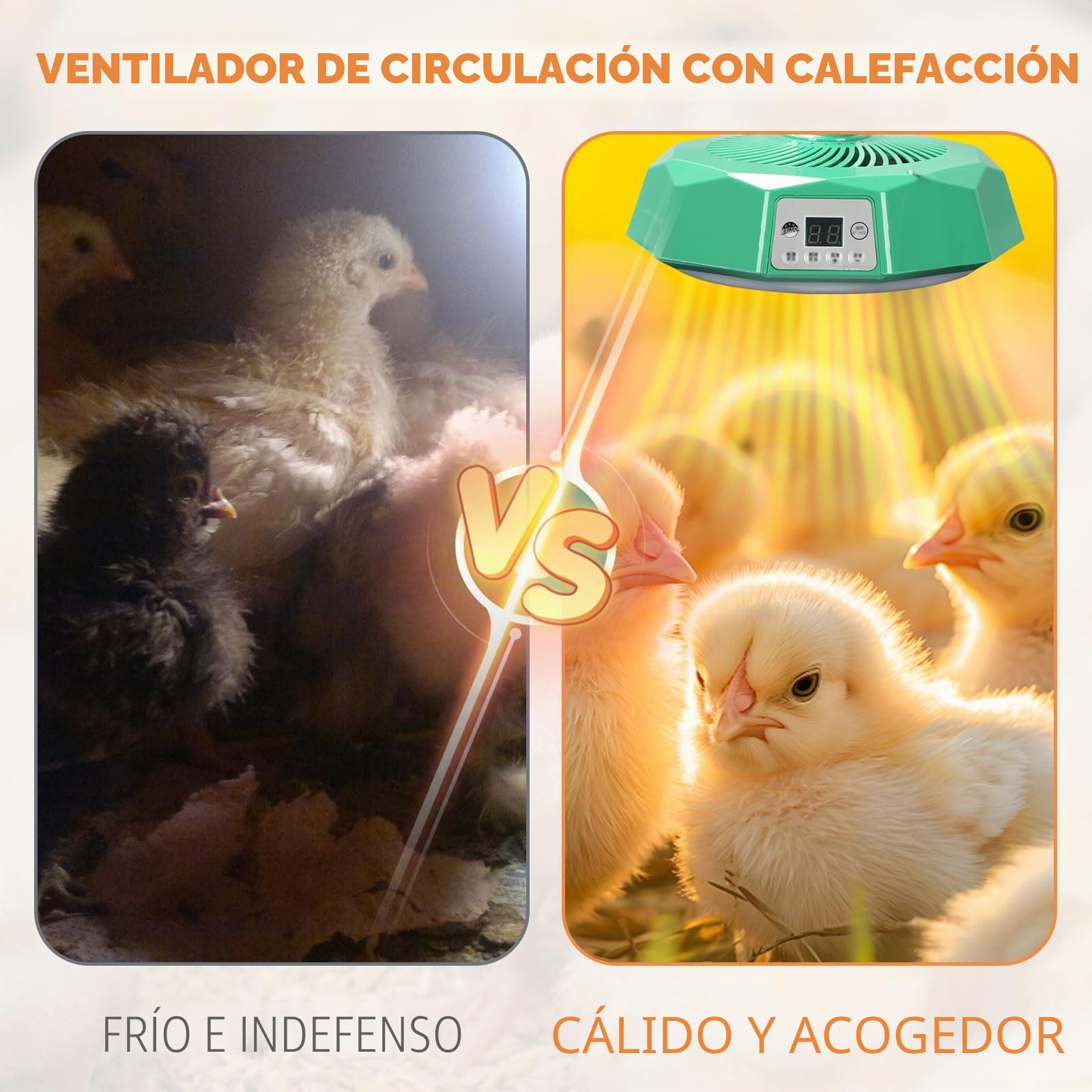 Calentador de Pollitos, 500W Incubadoras de Pollo, Criadora de Pollitos con Mando a Distancia, Termostática Calentadores para Gallineros, Lampara de Calor, Criadora para la Cría de Pollitos, Patitos