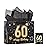 Powbrace 13 Black 60th Birthday Gift Bag with Tissue Paper and Greeting Card for Party,Happy Birthday Gift Bag for Men Women,Gift Bags Medium size(1 Black 60th)