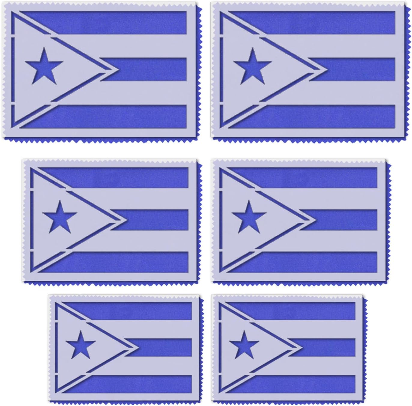 Stencil Stop Puerto Rico Flag Short Stencil - Reusable for DIY Projects, Painting, Drawing, Crafts - 14 Mil Mylar Plastic (18 x 12 inches)