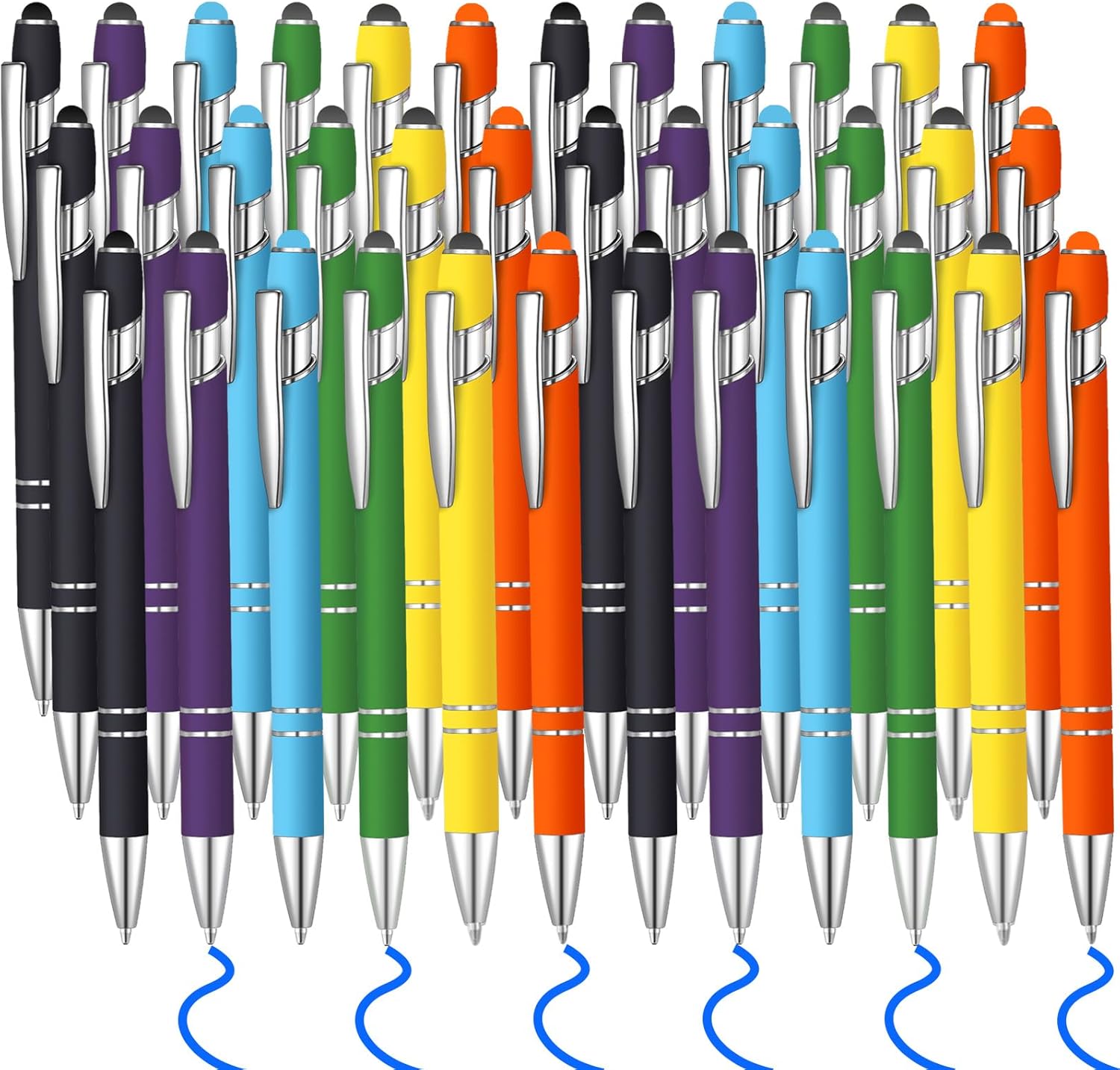 36 Pcs Blue Ink Ballpoint Pen with Stylus 2 in 1 Ballpoint Pen for Touch Screens School Office Coworkers (Multicolor) 36 Pcs Blue Ink Ballpoint Pen with Stylus 2 in 1 Ballpoint Pen for Touch Screens School Office Coworkers (Multicolor)