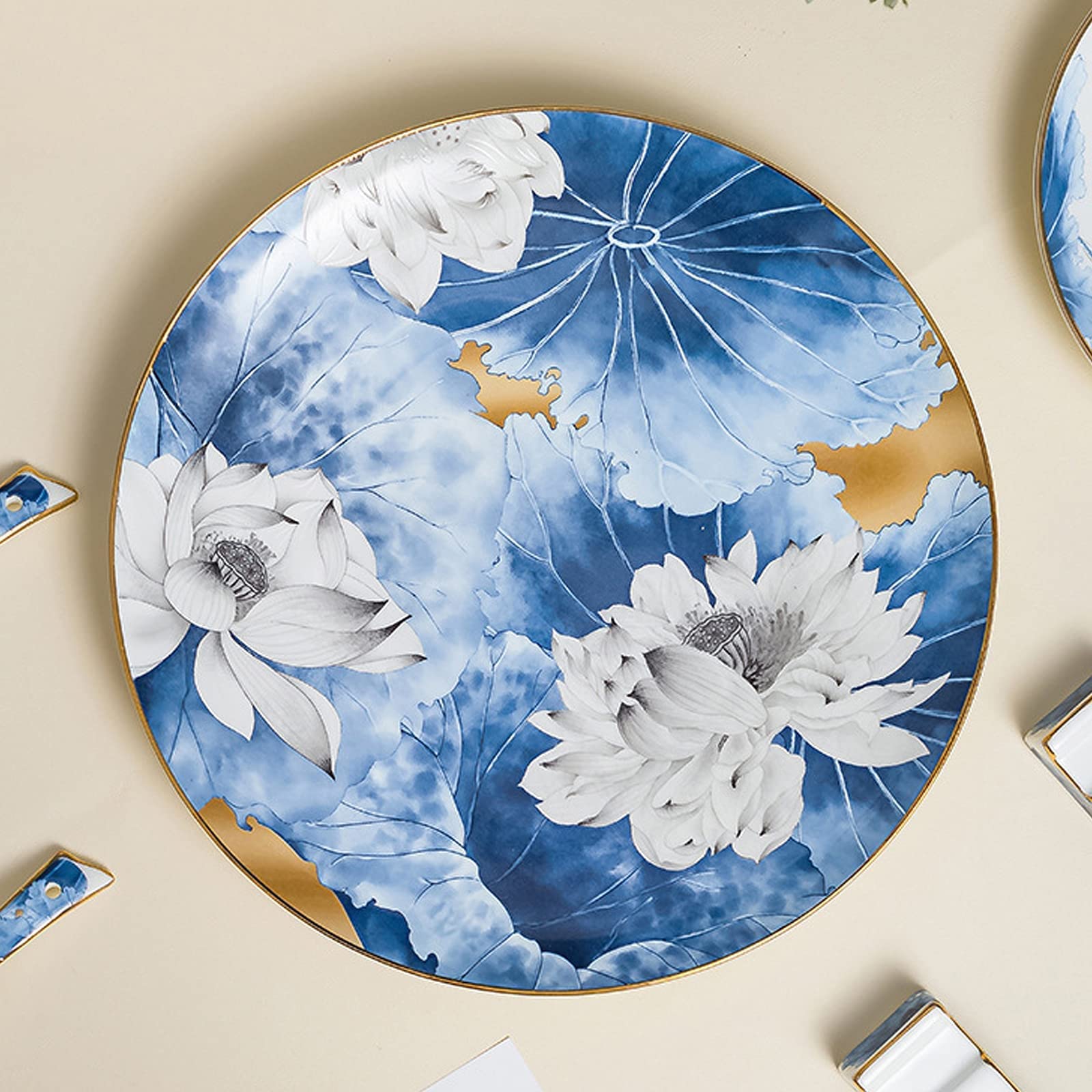 Zestaw Naczyń Ceramicznych W Stylu Retro, Piękny Kolorowy Zestaw Porcelanowy Na Kolację Domową, Wesele, Hotel, Boże Narodzenie, 87 Elementów