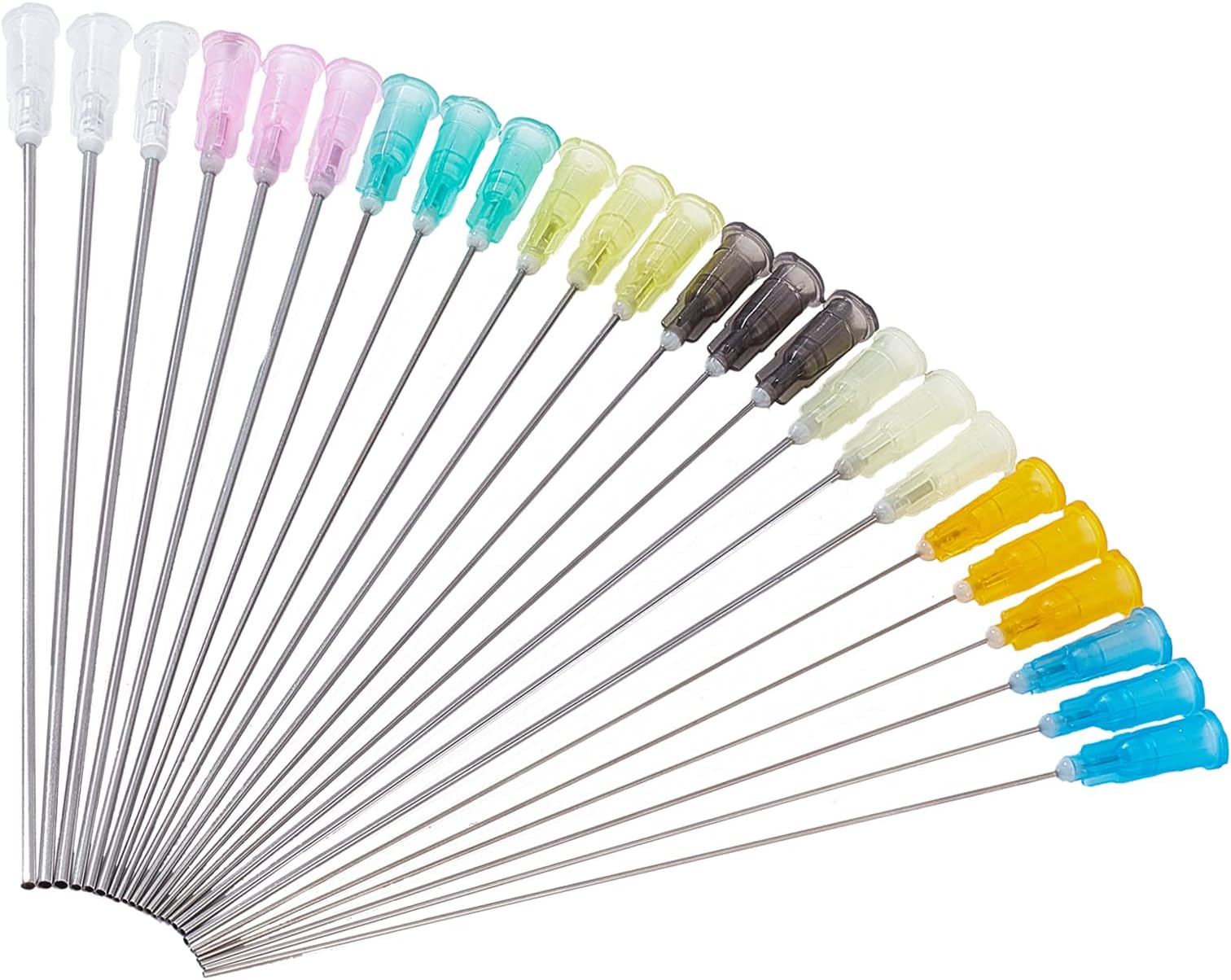 FINGERINSPIRE 24 Pcs Mixed Size Blunt Tip Syringe Needles for Refilling Liquids, Oil, Glue - 16GA, 12GA, 10GA, 9GA, 8GA, 7GA, 6GA, 5GA