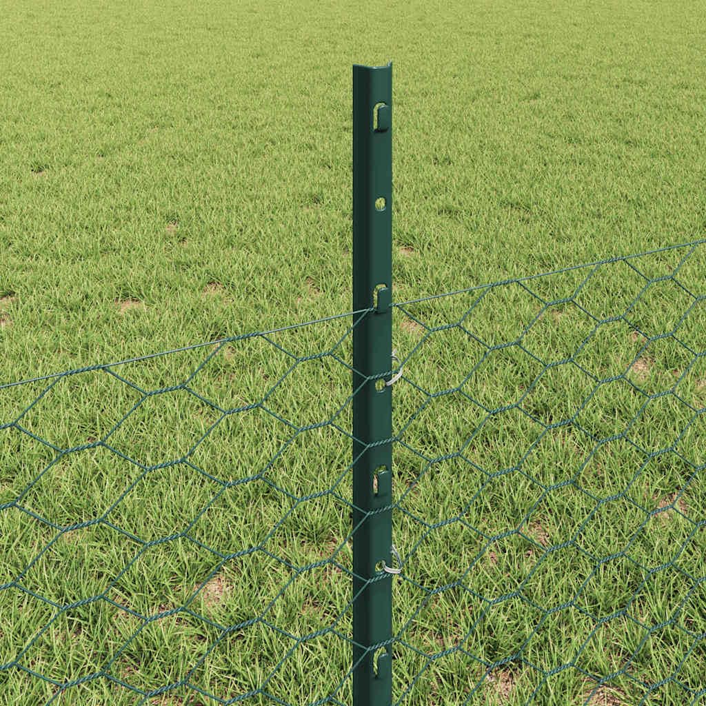 Valla con postes, juego de valla de jardín para pollos, gansos, pavos, aves de corral, 100 x 0,5 m (ancho de malla de 3,6 cm)
