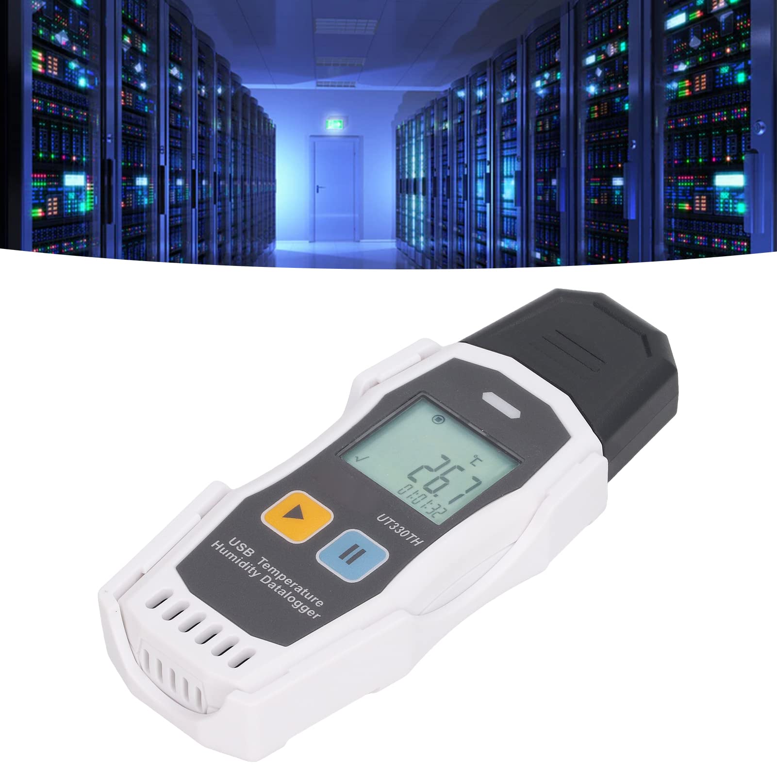 Changor Probador de Temperatura de Alta Precisión, Medidor de Humedad, Registrador de Datos para Laboratorios e Invernaderos, Diseño Impermeable ABS