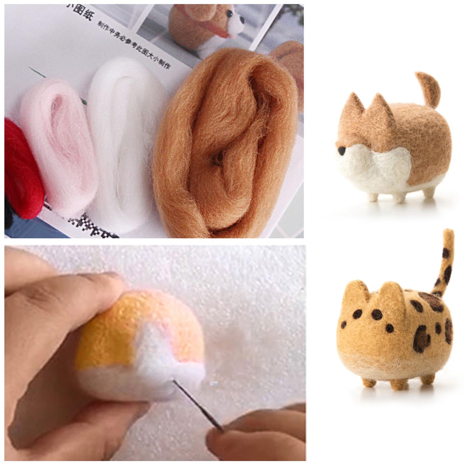 Amazon.co.jp: 多目的羊毛フェルト材料パッケージ手作り家庭用品大人 