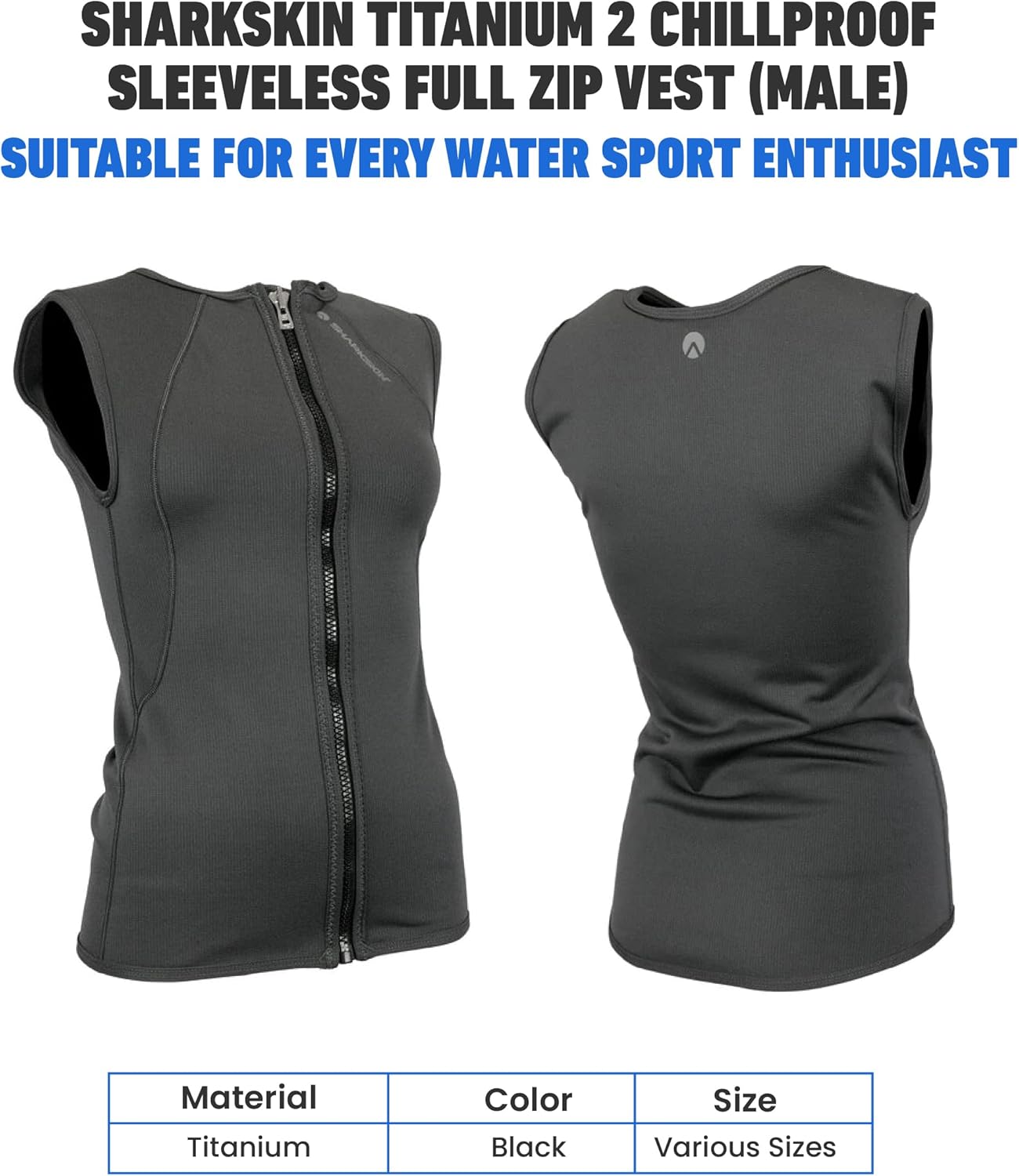 Sharkskin Titanium 2 Chillproof Vest Full Zip (Male)
