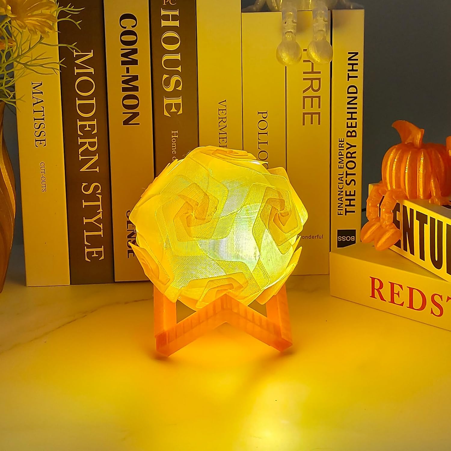 IEMAI Clear PETG Filament 1.75mm 1kg, Crystal Transparent Orange 3D Printer Filament Up to 600mm/s Printing, Tough & Durable for Lampshade, Creative DIY & Home Decor