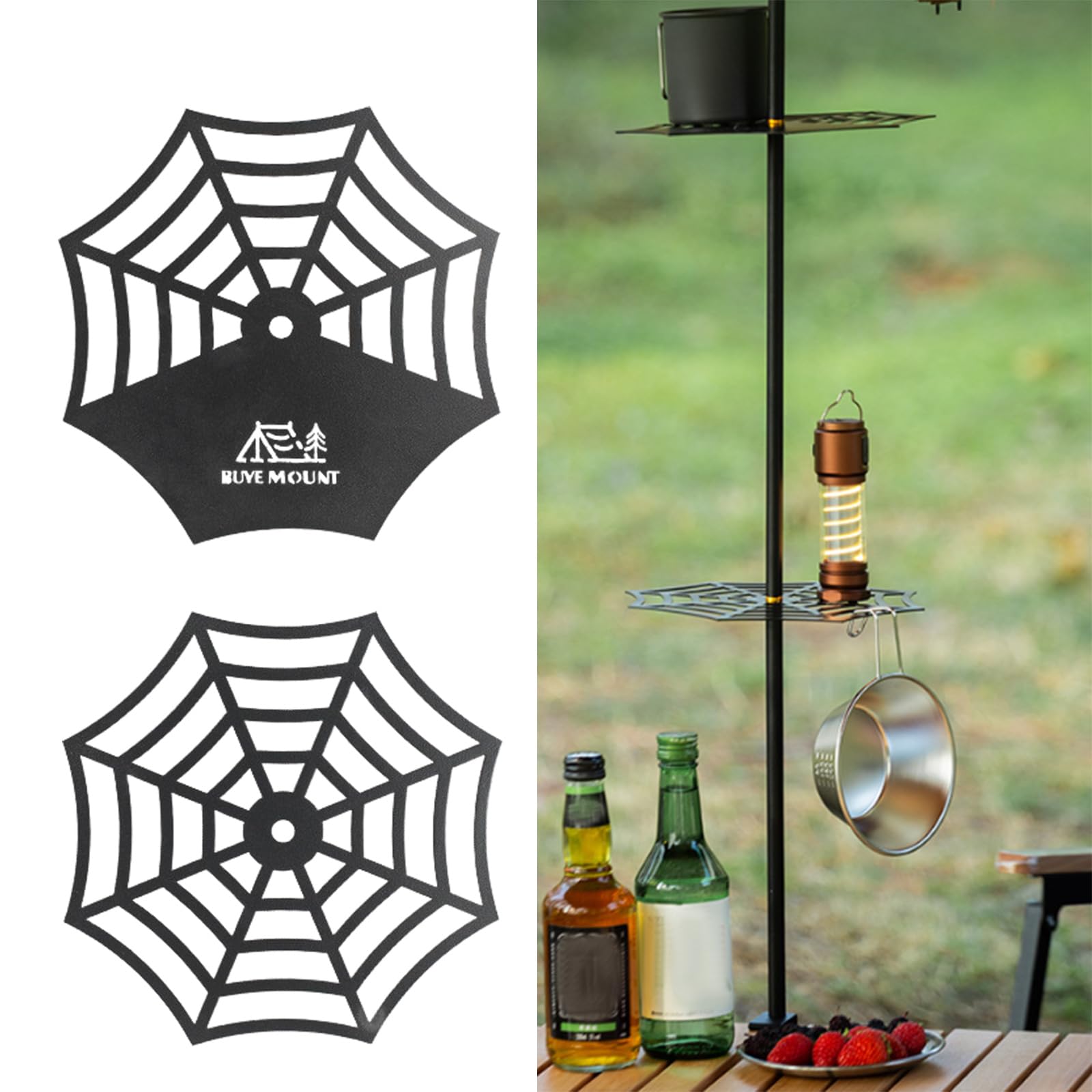 PATOFIN Compacts Outdoor Light Stand Tray Waterproofed Folded Lamp Brackets Tray for Backpacking and Short Trip