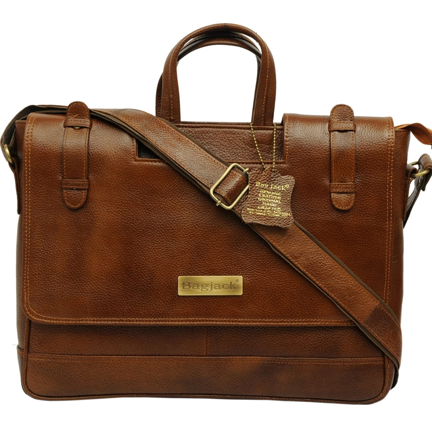 BAG JACK Velorum Genuine Leather Laptop Briefcase Men/Women Handmade Messenger Adjustable Shoulder Business Office Travel Compatible MacBook Air/Pro Upto 17 Inch Bag, Tan, 16 Inch (B09BX63H53) Amazon Price History, Amazon Price Tracker
