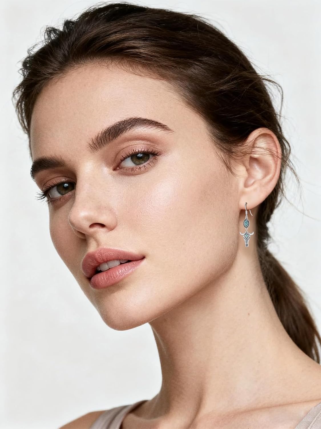 Turquoise Earrings 925 Sterling Silver Cowboy Hat/Cactus/Cowboy Boot/Celtic/Cow Skull Earrings Western Dangle Earrings Country Jewelry Gifts for Women