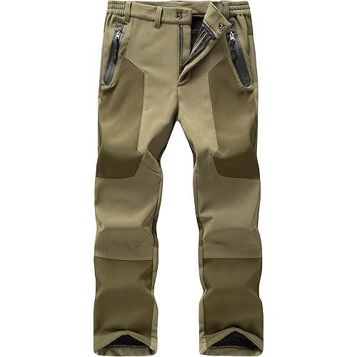 WULFUL Kids Waterproof Snow Ski Pants Boys Girls Outdoor Winter Fleece Hiking Insulated Snowboard Pants