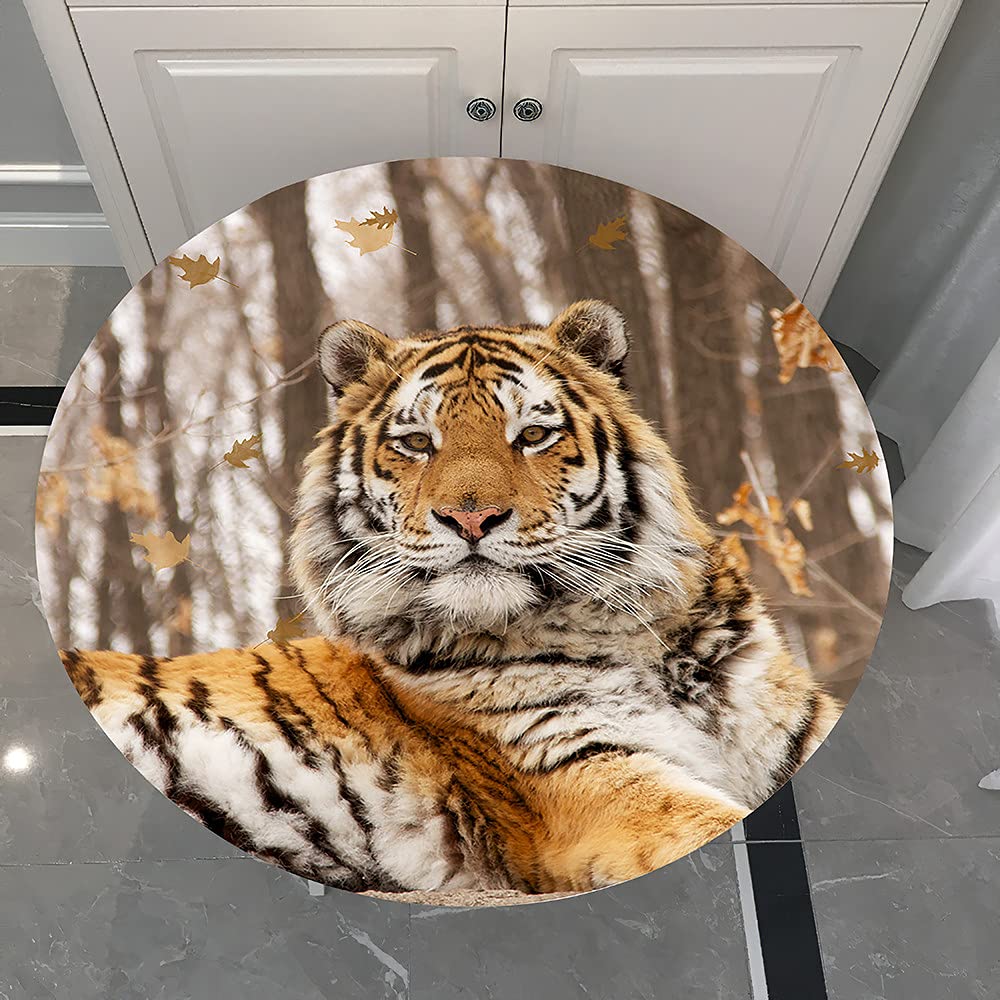 FANSU Nappe Rectangulaire, 3D Tigre Nappe De Table Lavable Imperméable Anti Tache Résistant Et Facile D?Entretien Nappe Pour Restaurant Cuisine Jardin Fête Décoration (Eau De Pluie,140x200cm