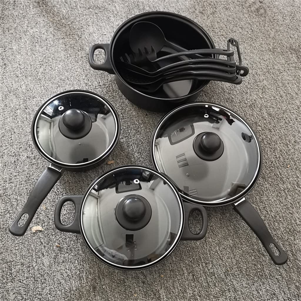 Batterie de Cuisine 13 pièces Passe au Lave-Vaisselle Ensemble de Cuisine en Aluminium Poêle à Frire Ustensiles de Cuisine en Nylon