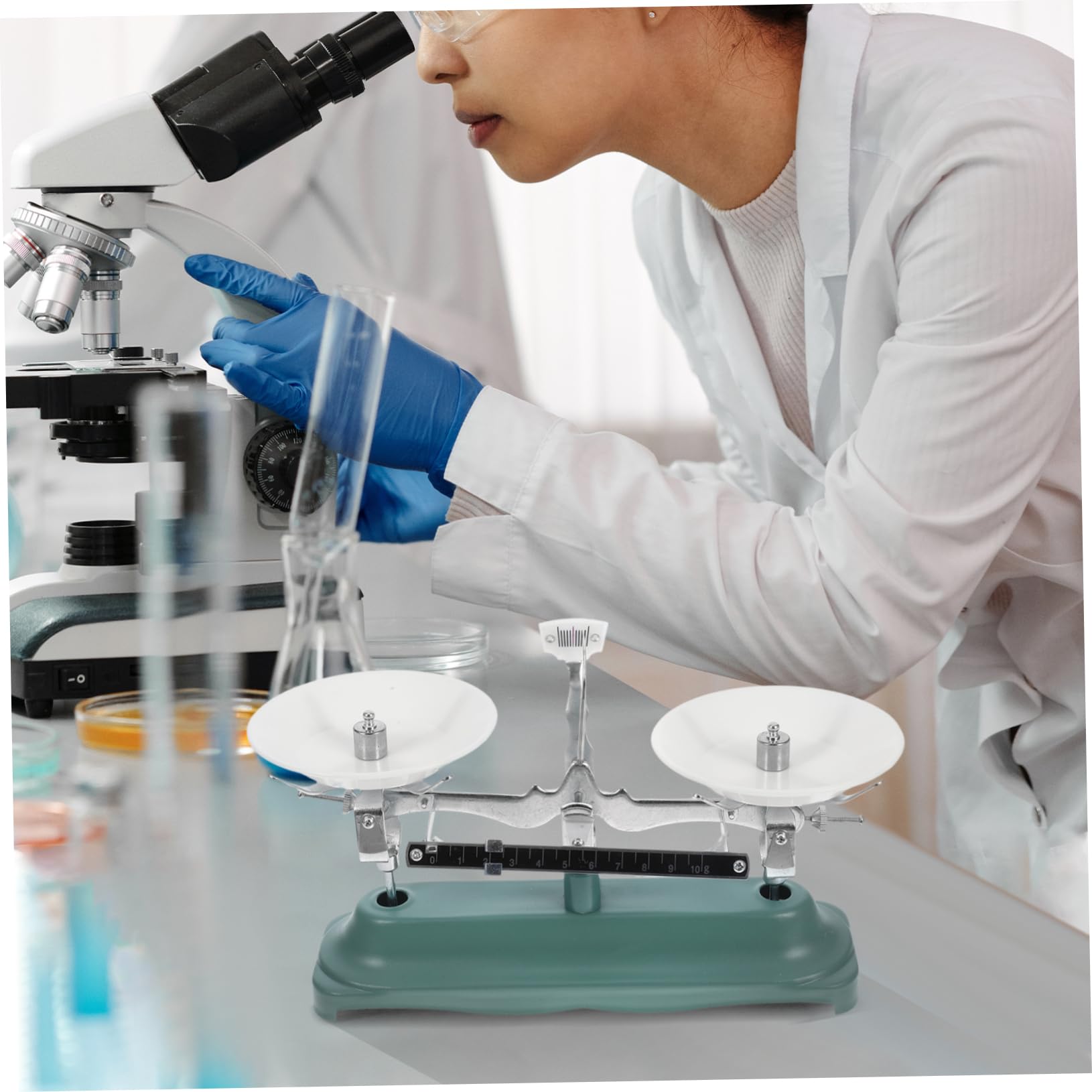 Cabilock Báscula De Tres Brazos Balanza Científica Herramienta De Laboratorio Para Experimentos Báscula Portátil Con Pesas De Tres Brazos Para Enseñanza
