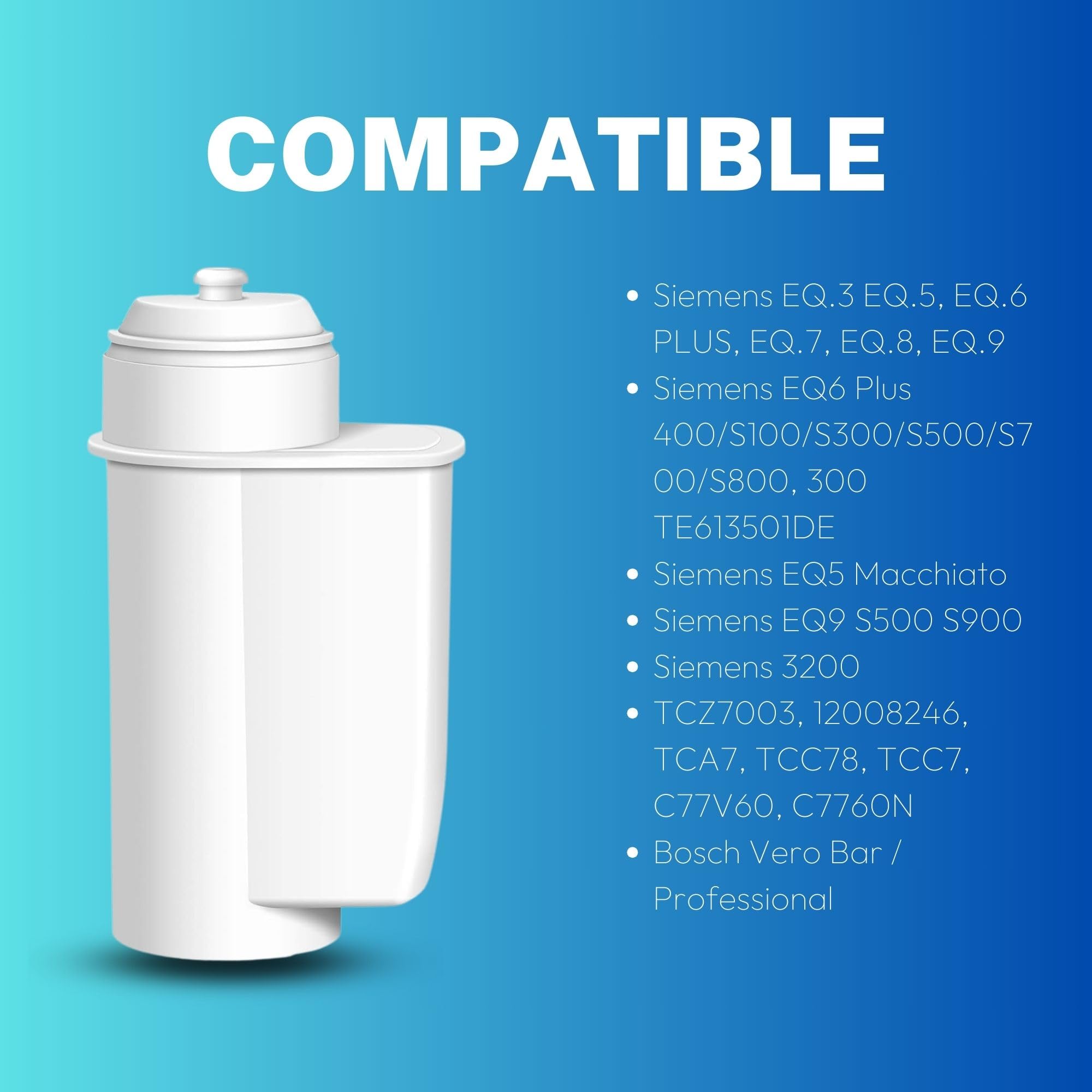 Ersatzwasserfilter für Kaffeemaschinen für Siemens® EQ6, EQ9 S700, EQ500, TZ70003 TZ70033, Brita® Intenza 575491, Bosch® TCZ7003, TCZ7033, 12008246, 467873 | Set 1 bis 1 2 (11) Stück)