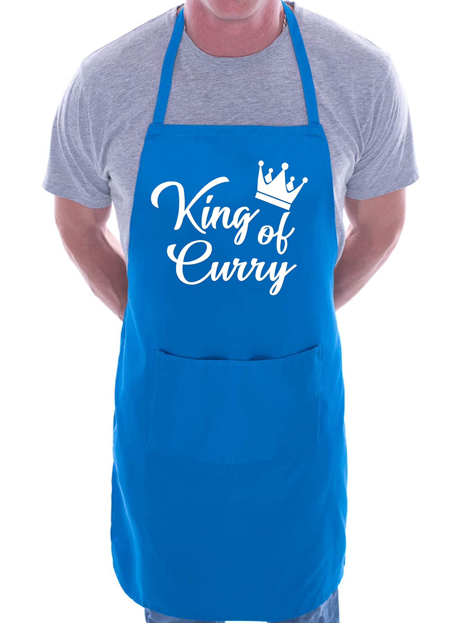Print4u Unisex Blue King Of Curry Men's Funny Slogan Novelty Cooking Bbq Apron