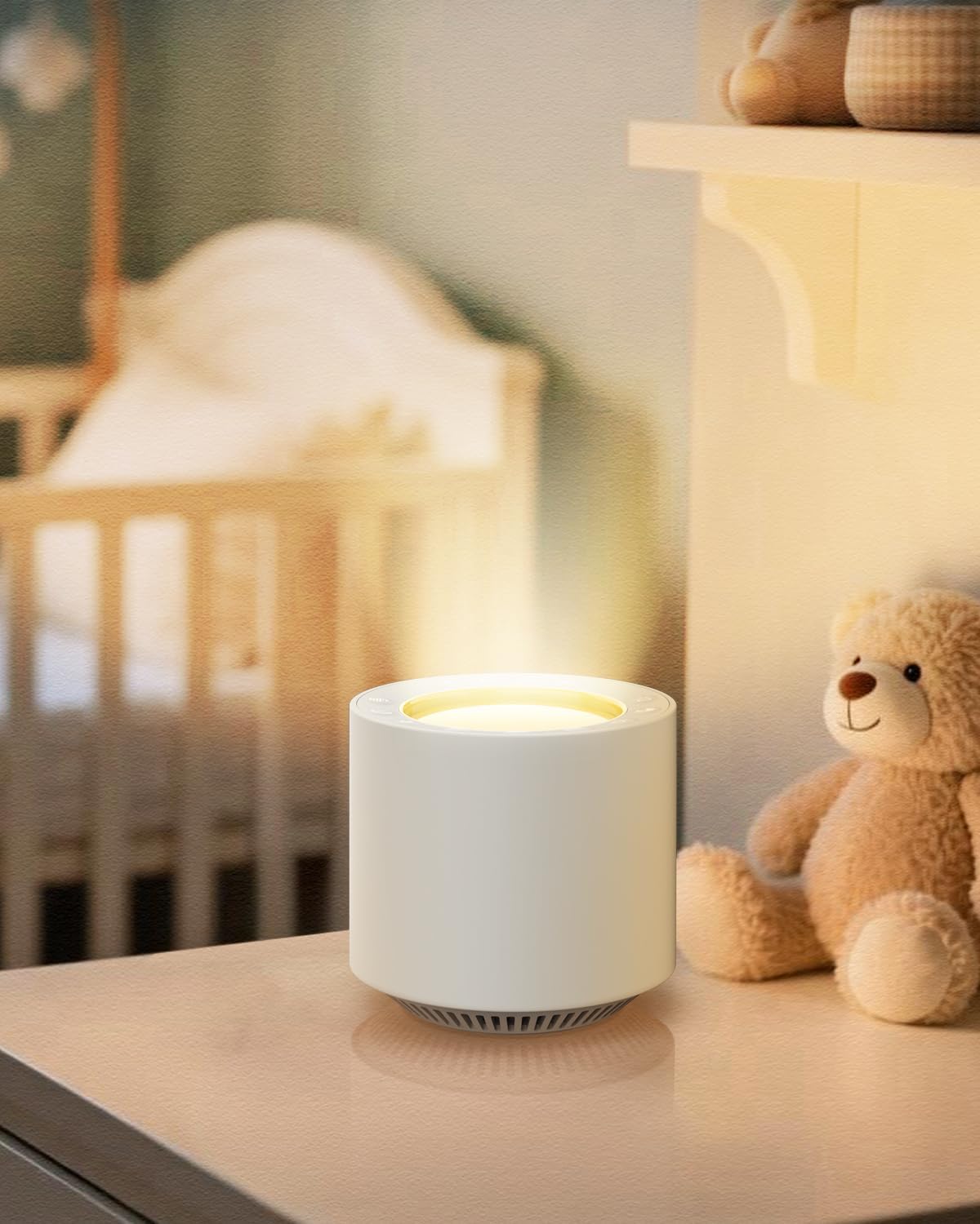 White Noise Sound Machine: Red Light Therapy Sleep Sound Machine with 38 Soothing Sounds & Calming Womb Soother, Memory Function, Dimmable Nursery Night Light with Timer for Baby Adult Gift
