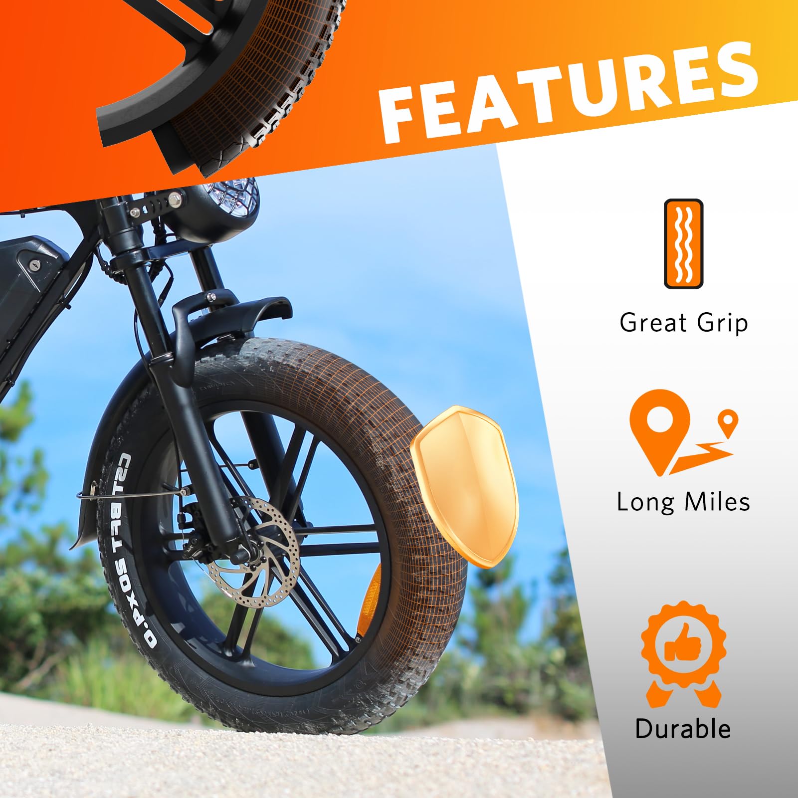 OUXI 20×4.0 Inserto per pneumatici, protezione antiforatura per camere d'aria di biciclette, rivestimento antiforatura per pneumatici di biciclette compatibile con e-bike 20'' ×4.0 mountain bike