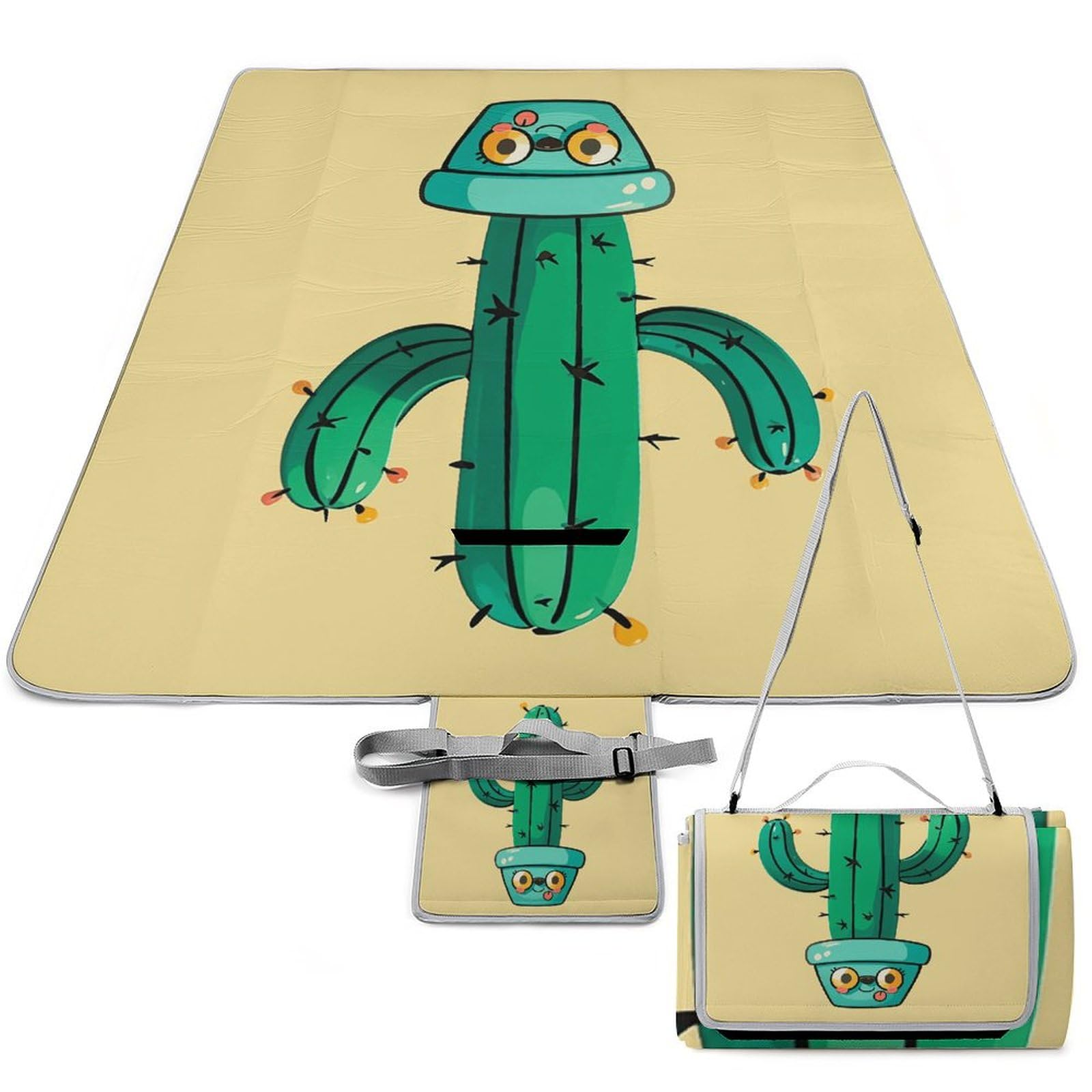 Outdoor Picnic Blankets Waterproof Quick Drying Extra Large Beach Blanket Cacti Picnic Mat for Park Beach Campin
