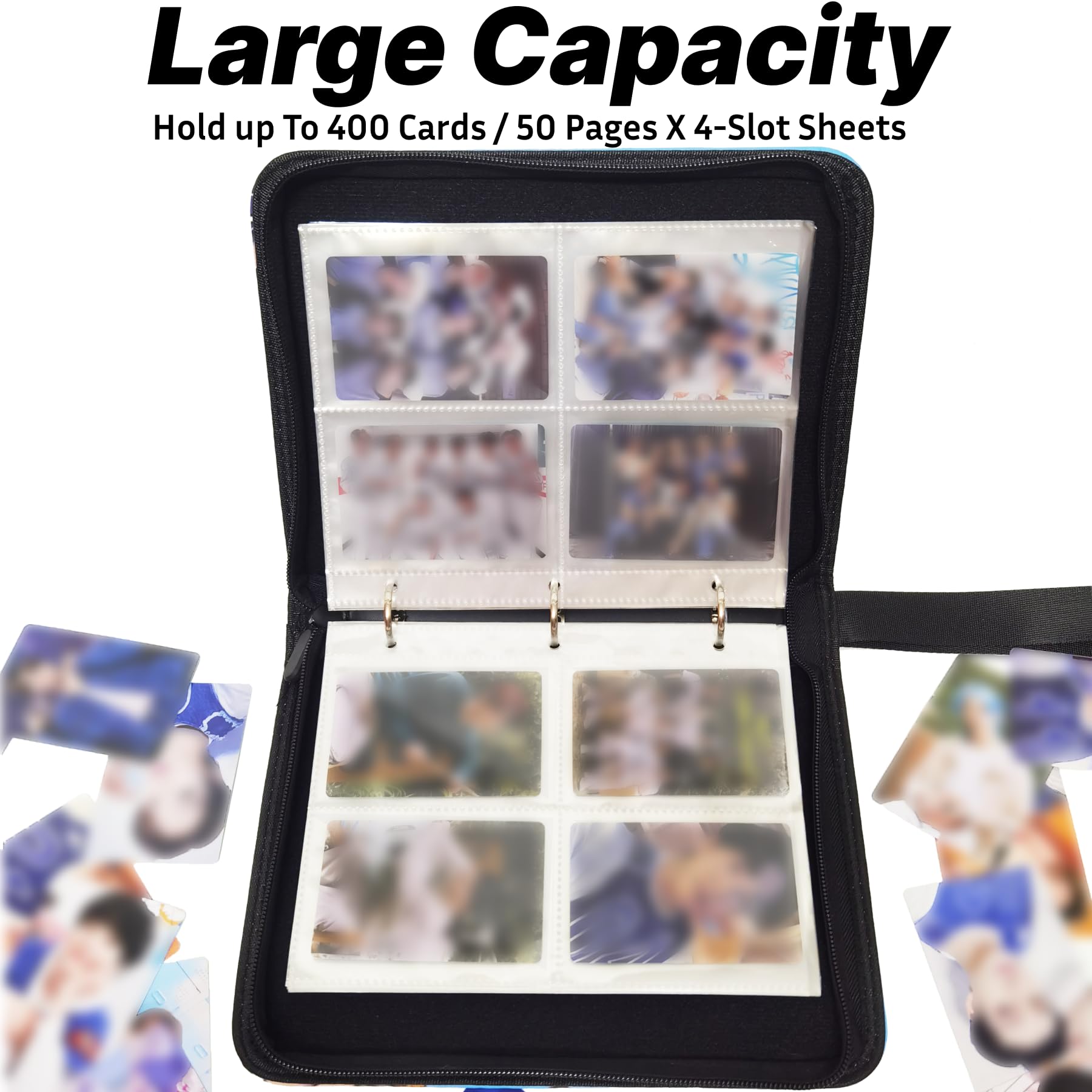Amazon.com: KEFEIKJ Cute Trading Photocard Binder, STAY Photo Album Cartoon Card  Holder Book Storage 400 Cards with Sleeves for Lomo Cards Gift