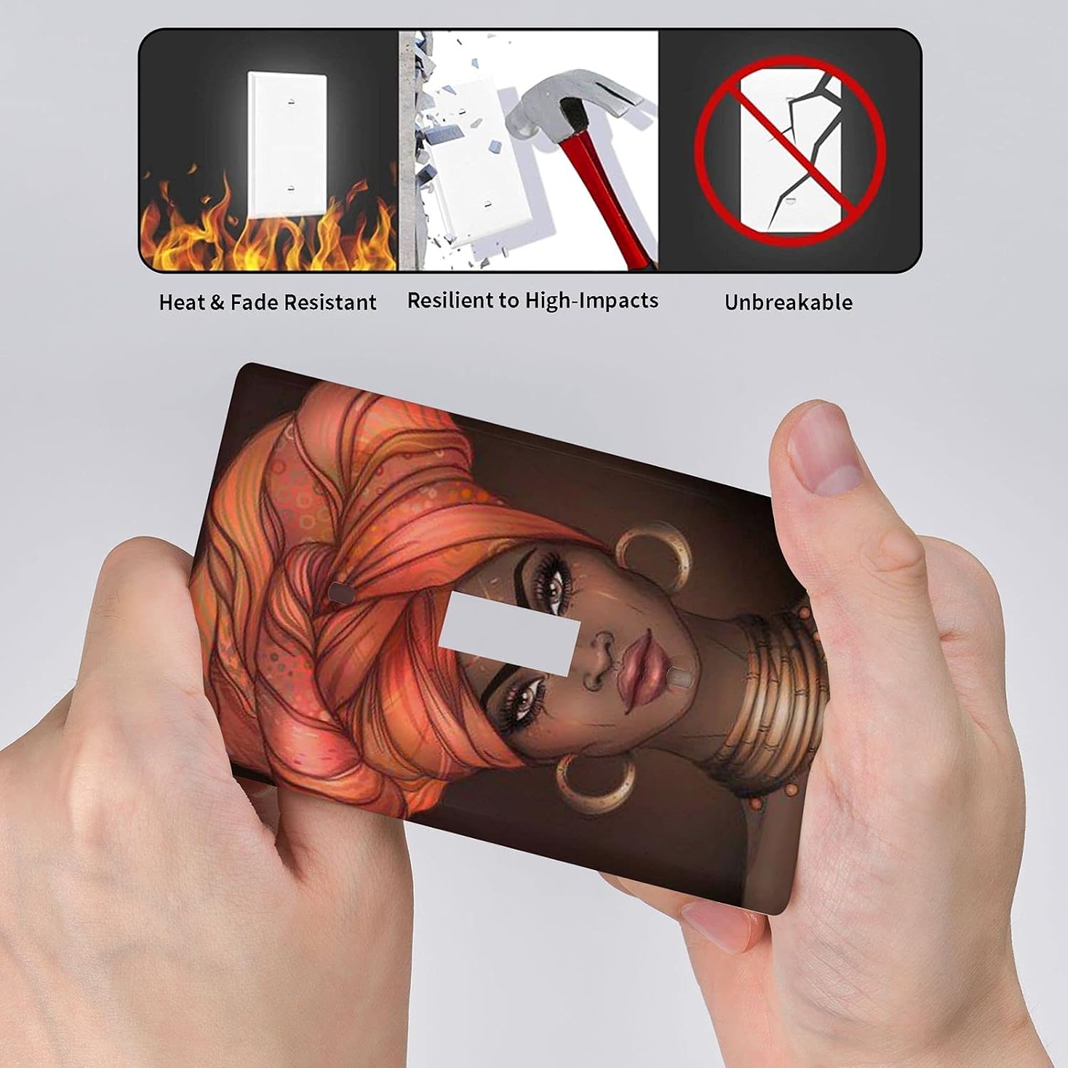 African American Girl Pattern Single Gang Toggle Light Cover Wall Plate/Switch Decor Standard Size - 4.50 inch X 2.76 inch , White (OUDG-KGNP02)