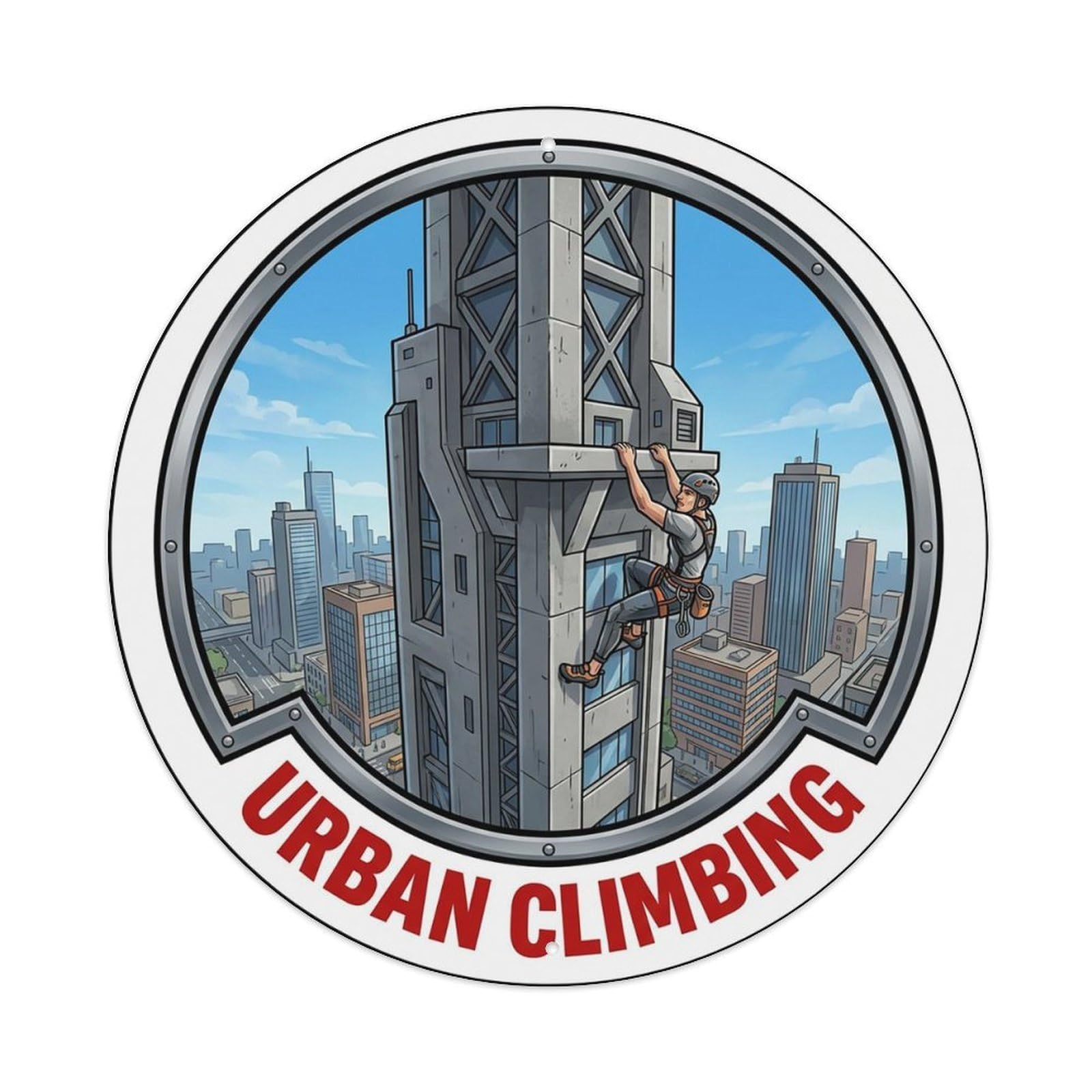 Vintage Urban Climbing Extreme Sports Vintage Metal Tin Sign Plaque Wall Decor for Cafe, Club Bar, Office, Garden Metal Poster 8x8Inch