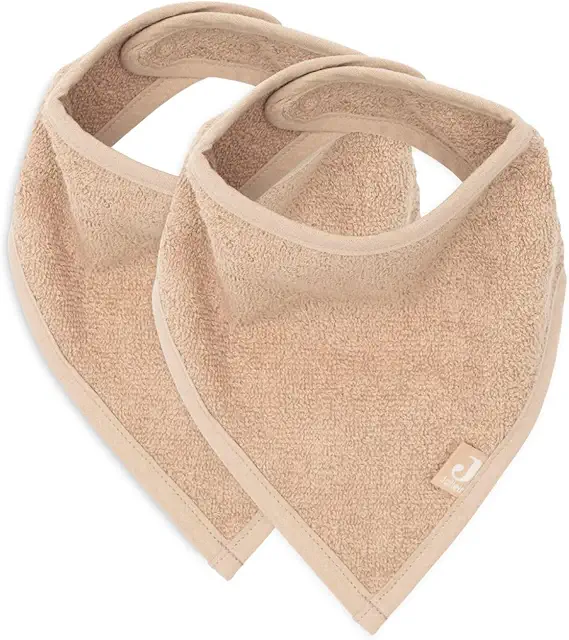 Lot de 2 bavoirs bandana bébé 37x24,5 cm - Biscuit