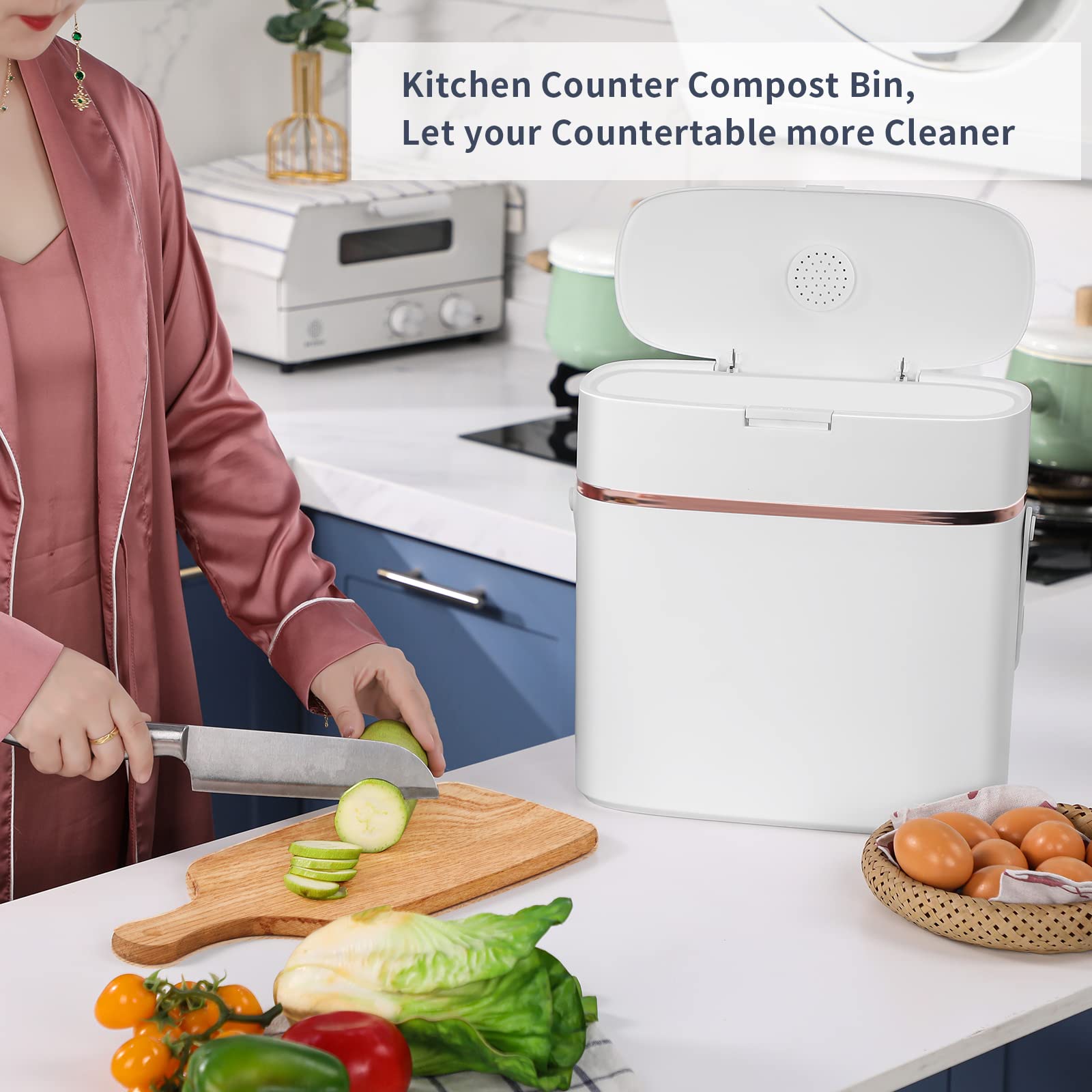 Buy JUDRDO Small Garbage Can with Lid Small Trash Can with Lid for