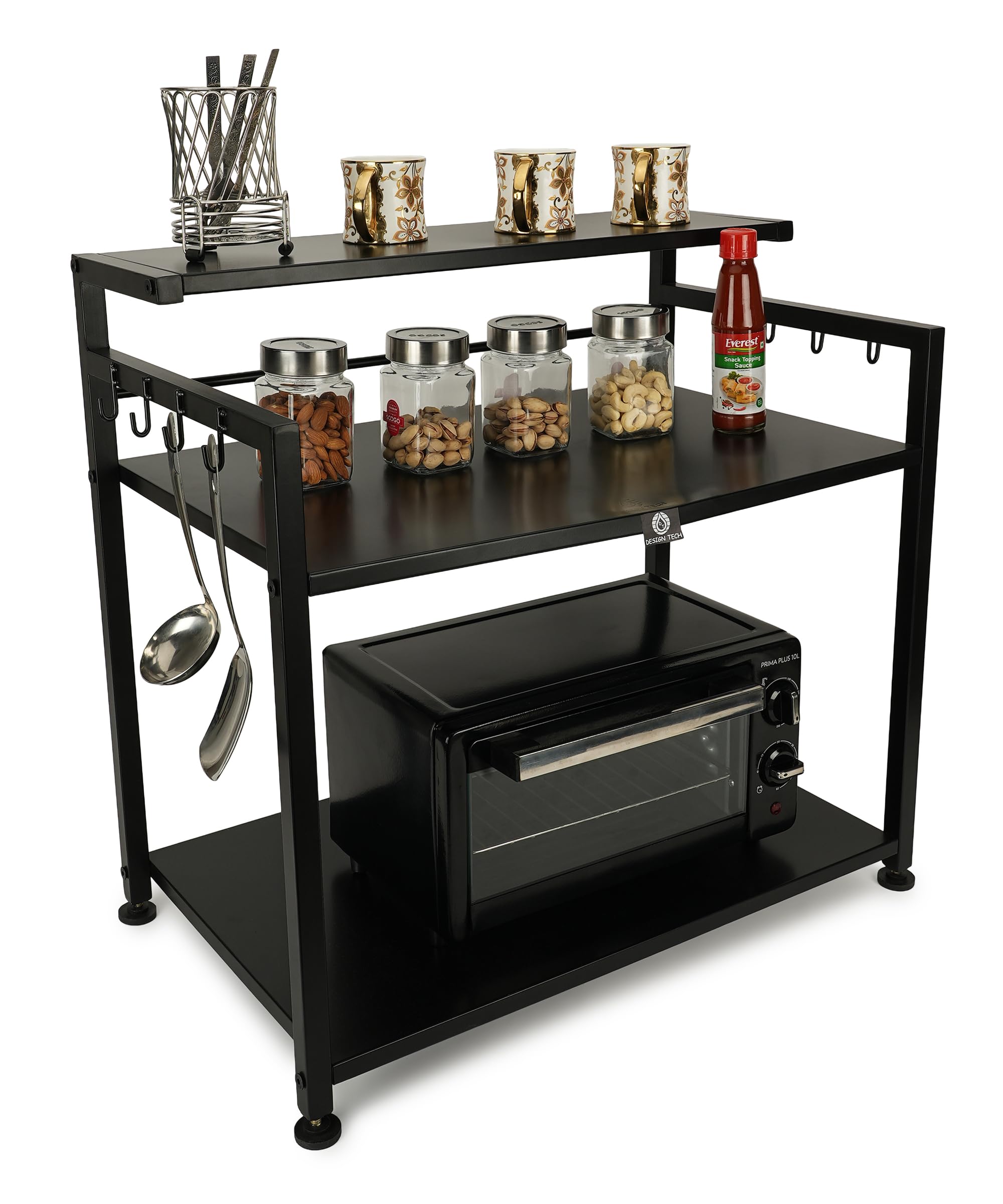 See full amazon price history chart for Design Tech Metal Microwave Stand & OTG Stand For Kitchen Stand Counter 3 Platform For Extra Storage With Hooks (Color:- Black) Design Tech Metal Microwave Stand & OTG Stand For Kitchen Stand Counter 3 Platform For Extra Storage With Hooks (Color:- Black) (B0CHY8FLH5) Amazon Price History, Amazon Price Tracker