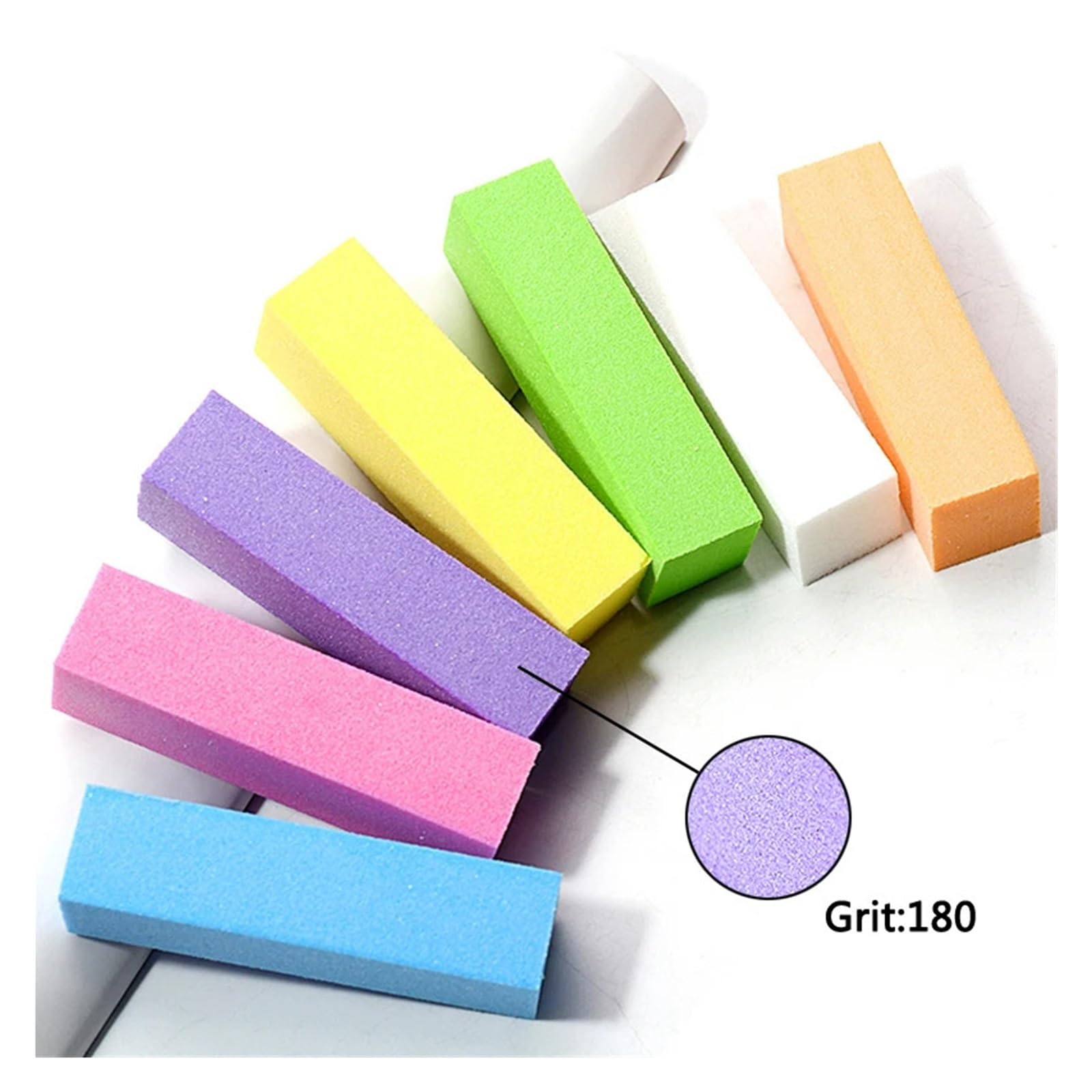 5 uds pulido lijado limas de uñas bloque acrílico profesional herramientas 100/180 manicura grano(5 Pcs White)
