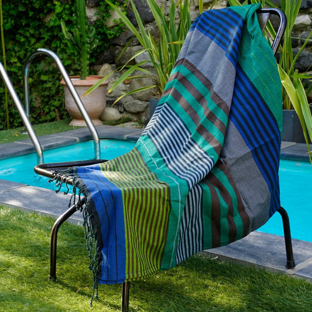 Karawan Authentic Hamamtuch Bio Ebony – XL 100x170 cm – Saunatuch, Strandtuch, Badetuch – Pestemal aus 100% Bio-Baumwolle – groß, leicht & saugfähig für Damen & Herren (Forest)