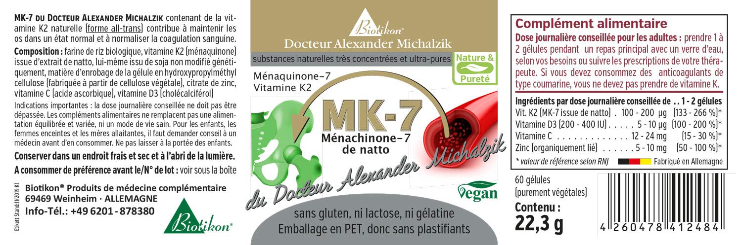 MK-7 - Vitamine K2 du Docteur Alexander Michalzik