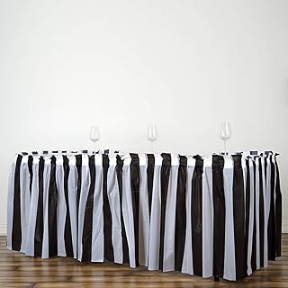 Balsa Circle 2 pcs 14 feet x 29-Inch Black and White Stripe Table Skirts Wedding Party Event Decorations Catering Wholesale