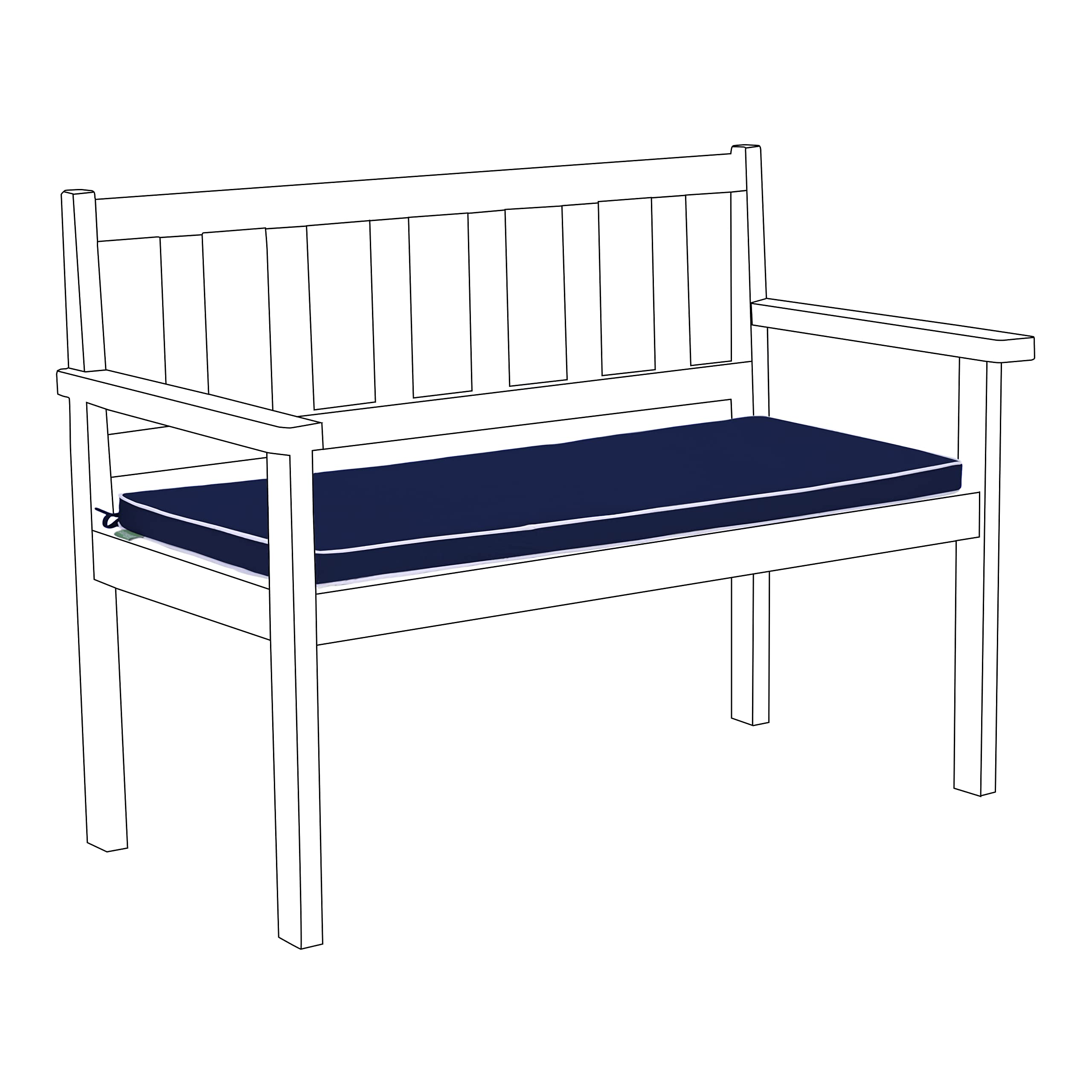Gardenista Garden 2 Seater Bench Cushion 110x48cm | Outdoor Water Resistant Bench Seat Pad | Thick Soft and Comfy Patio Furniture Cushions | Lightweight and Durable Bench Pads (Navy)