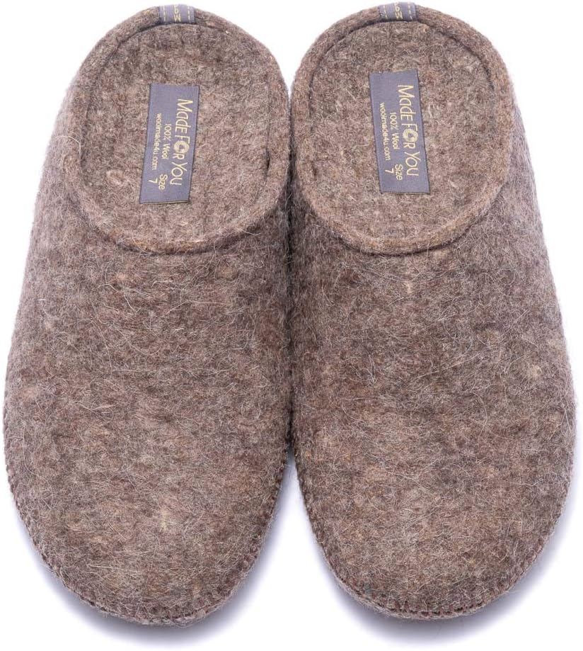 Made For You Women’s Natural Wool Slippers with Arch Support Insole, Hypoallergenic with Non-Slip Rubber Sole - Image 6