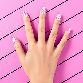 7 Day Manicure Collection - 84PC Press On Nail Set, Day-Of-The-Week Adhesive False Nails for Girls (PEACE-SMILEY Collection) - Colorful Novelty Designs Stick On Nails For Kids