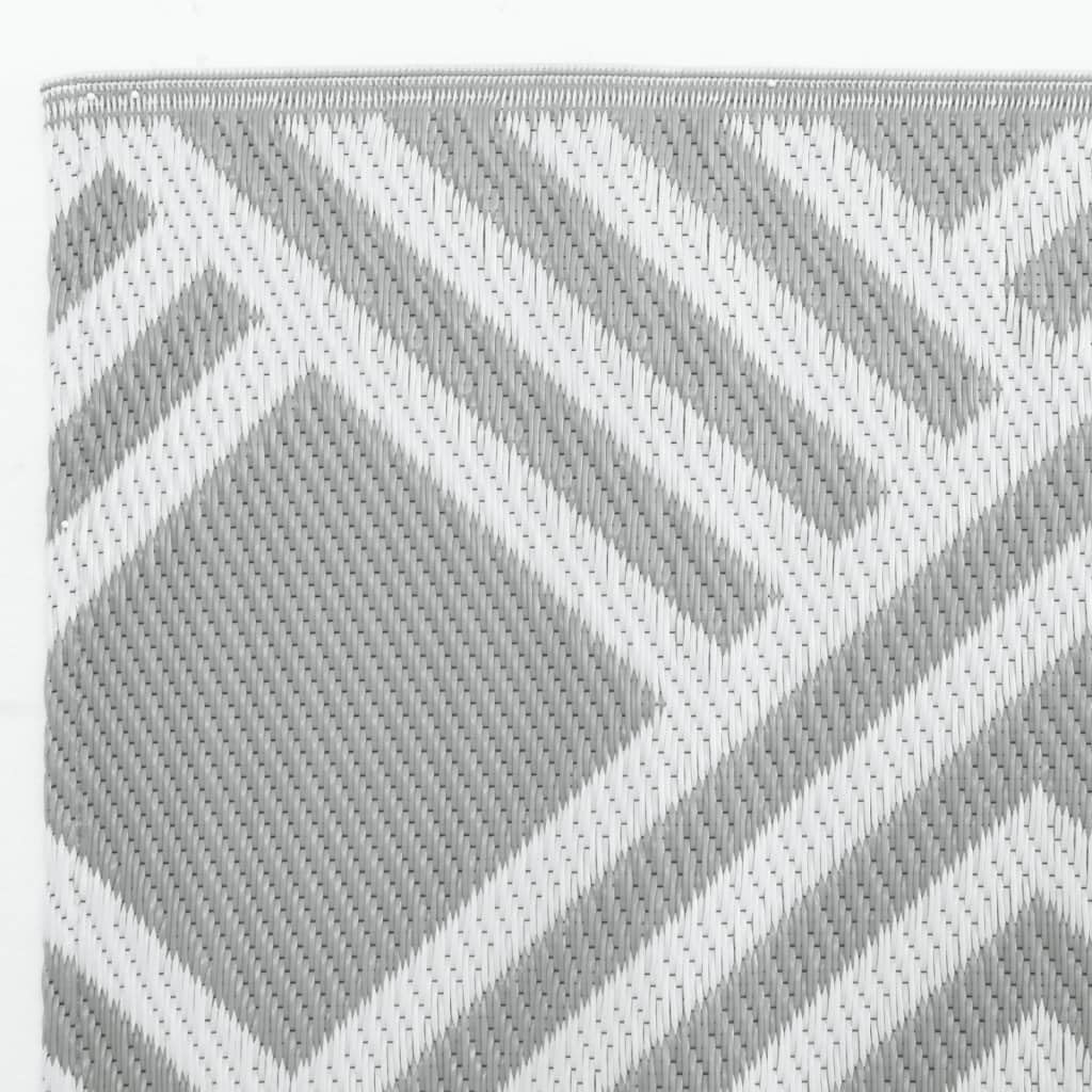 ARAKIL Tapis d'extérieur gris 190 x 290 cm PP résistant aux intempéries pliable réversible antidérapant pour jardin, balcon, terrasse, camping, pique-nique, plage