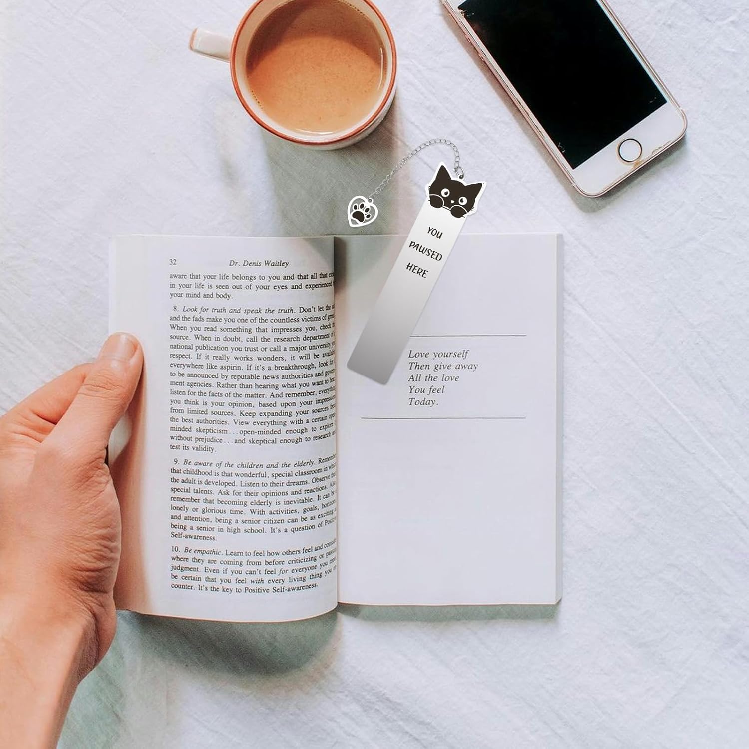 Metal Cat Bookmark Funny Cute Book Mark Gifts for Reading Women Men Readers Cat Lovers Zinc Alloy Kitten Pet Animals Themed Gifts Christmas Black - Image 4