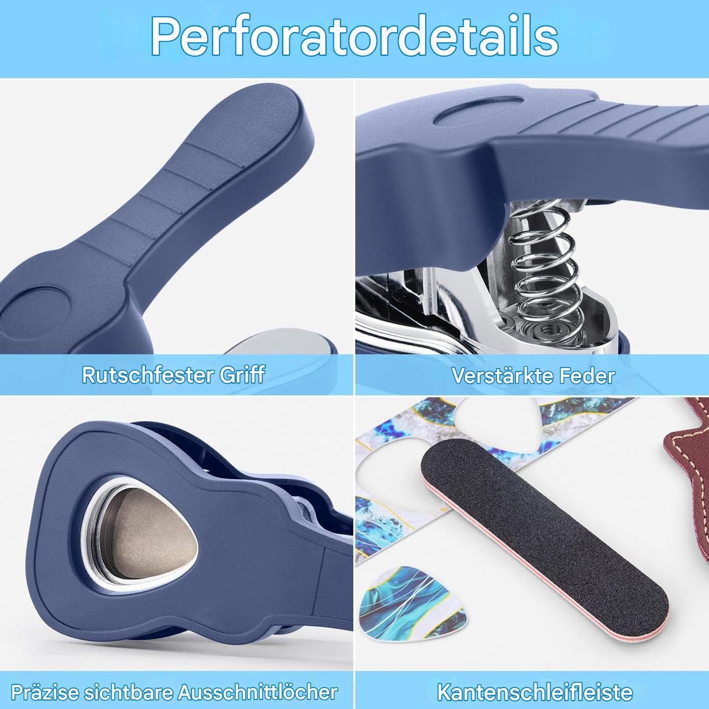 Guitar Pick Punch Kit | Guitar Plectrums Maker Tool With Pick Start Strips, For Musician Practice Performance Beginner Player Studio Travel Home Show