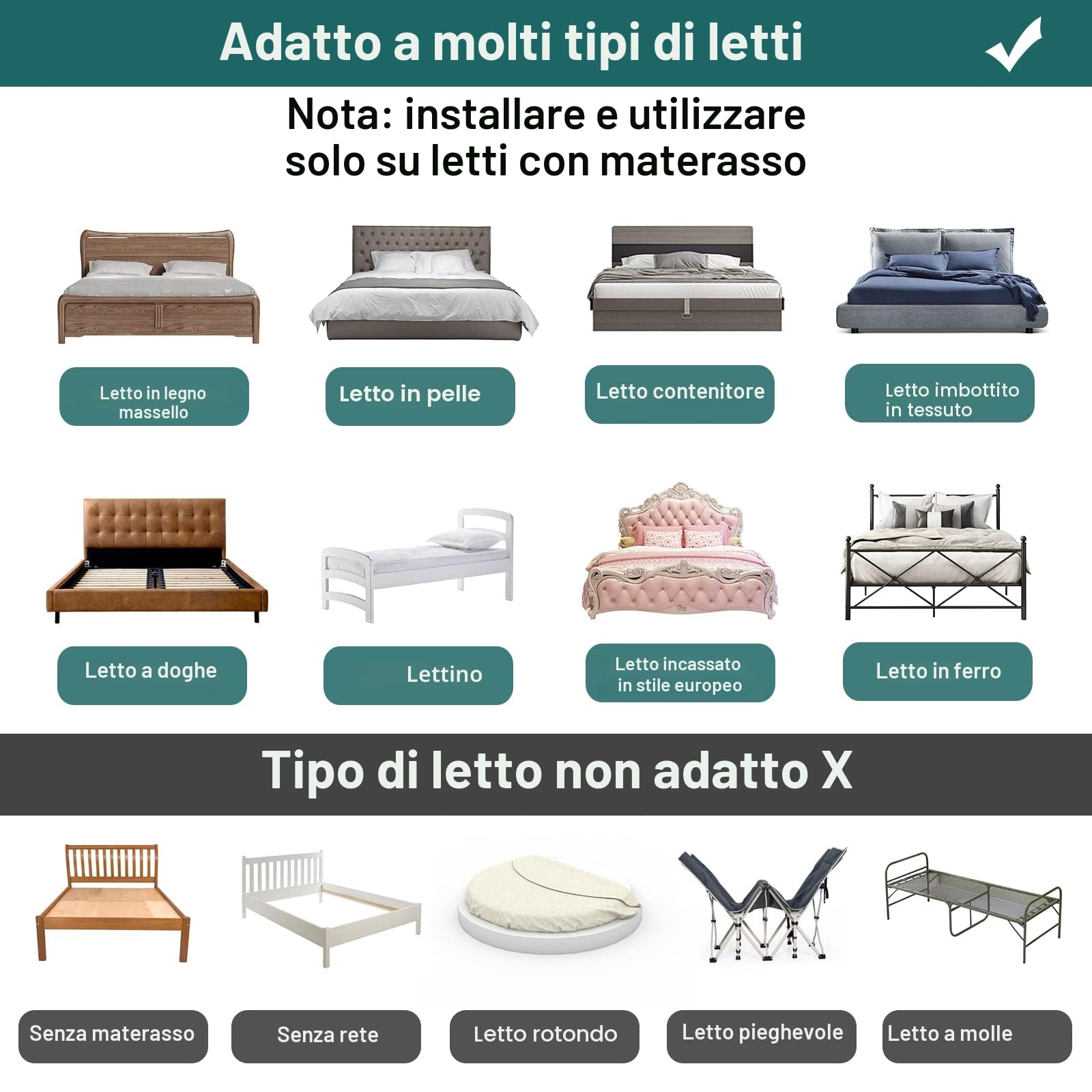 ACXIN 2 x griglia di protezione del letto per bambini, per letto di famiglia e culla (50 cm, polvere di fiori di ciliegio)