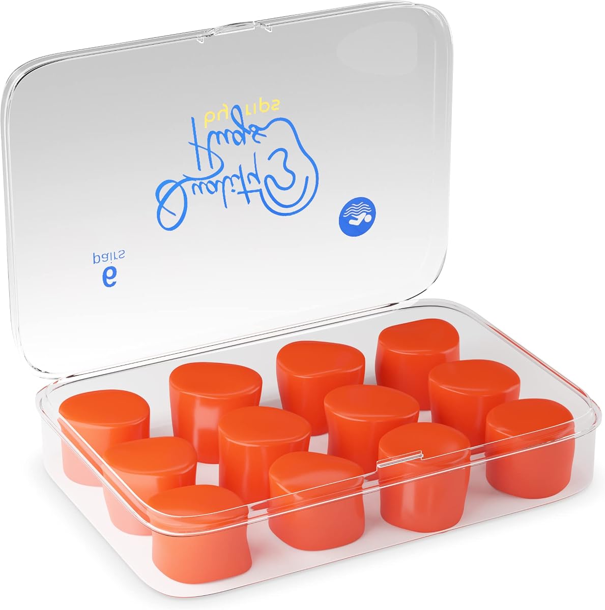 Quality Silicone Ear Plugs 6 Pair - Noise Cancelling Moldable for Swimming Pool Surfing Bathing Water Skiing Snoring Sleeping Sound Blocking - Gel Wax Ear Plugs for Swimming Kids Adults