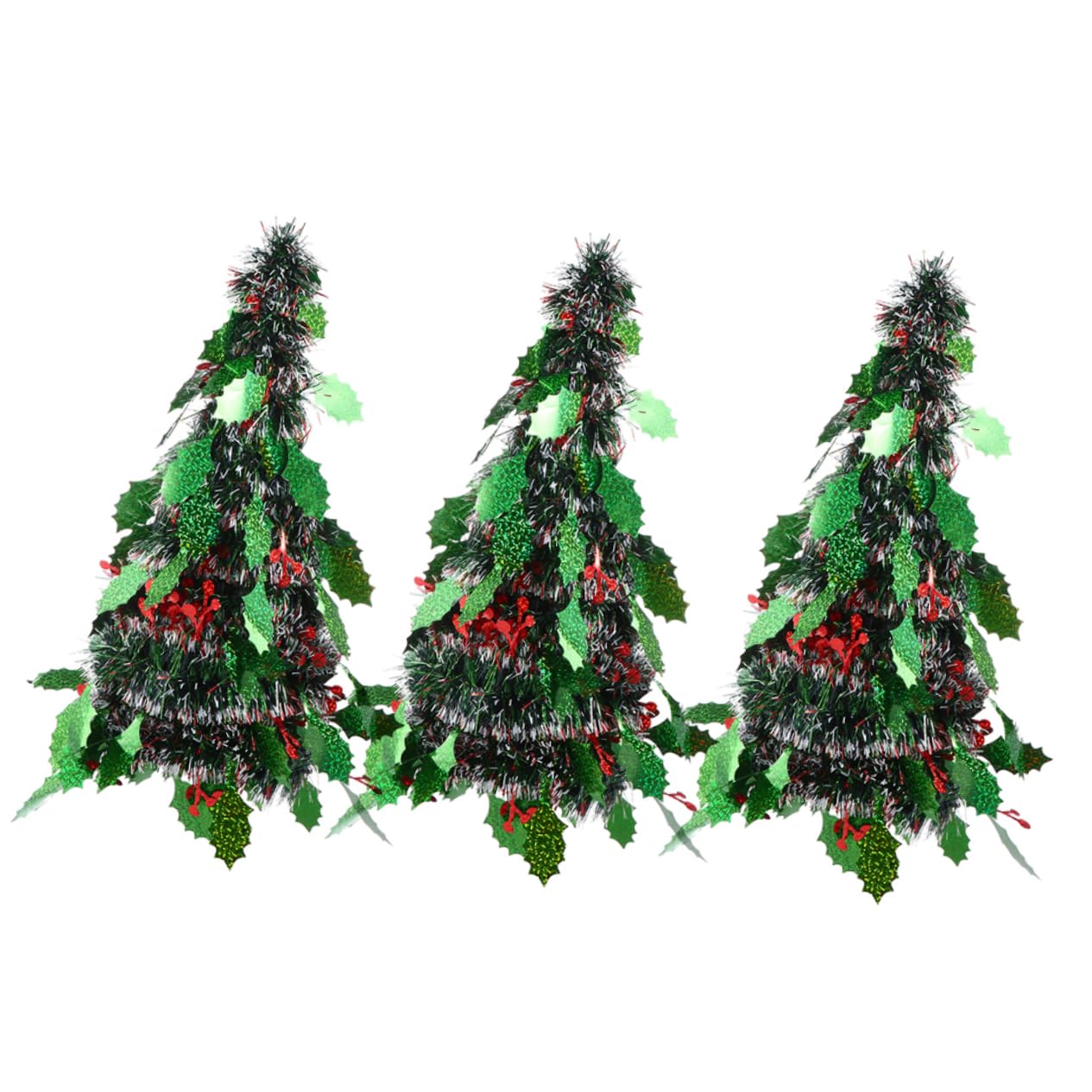 RORPOIR 3pcs Tabletop Christmas Tree Ornament Lifelike Plastic Xmas Trees for Holiday Home Decoration for Office Cafe Bar Garden and More