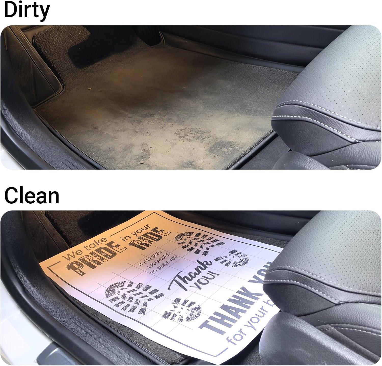 100Pcs Paper Floor Mats for Cars, 20x16 inch Disposable Floor Mats Kraft Paper Temporary Cars Floor Protector for Auto Dealership, Detailing Service
