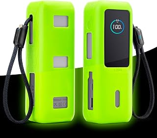 Silicone Protective Case Fit for Anker Laptop Power Bank (25,000mAh 165W) | Power Bank Cover, Anti-Slip, Dustproof, Good heat dissipation, Scratch resistant to keep equipment as new-Glow in Dark Green
