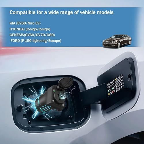 Miniatura 2 de EVHIKING J1772 V2L Adaptador de cargador de vehículo eléctrico, adaptador de carga para vehículo descargador EV accesorios para Genesis Ford Hyundai